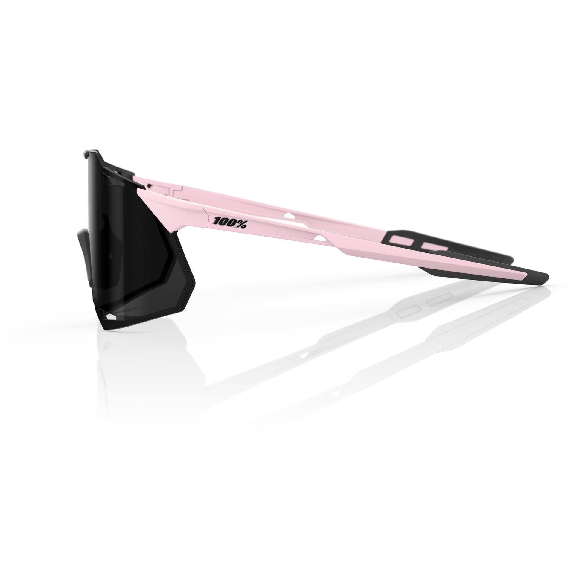100% Hypercraft XS Sunglasses Soft Tact Desert Pink - Black Mirror Lens