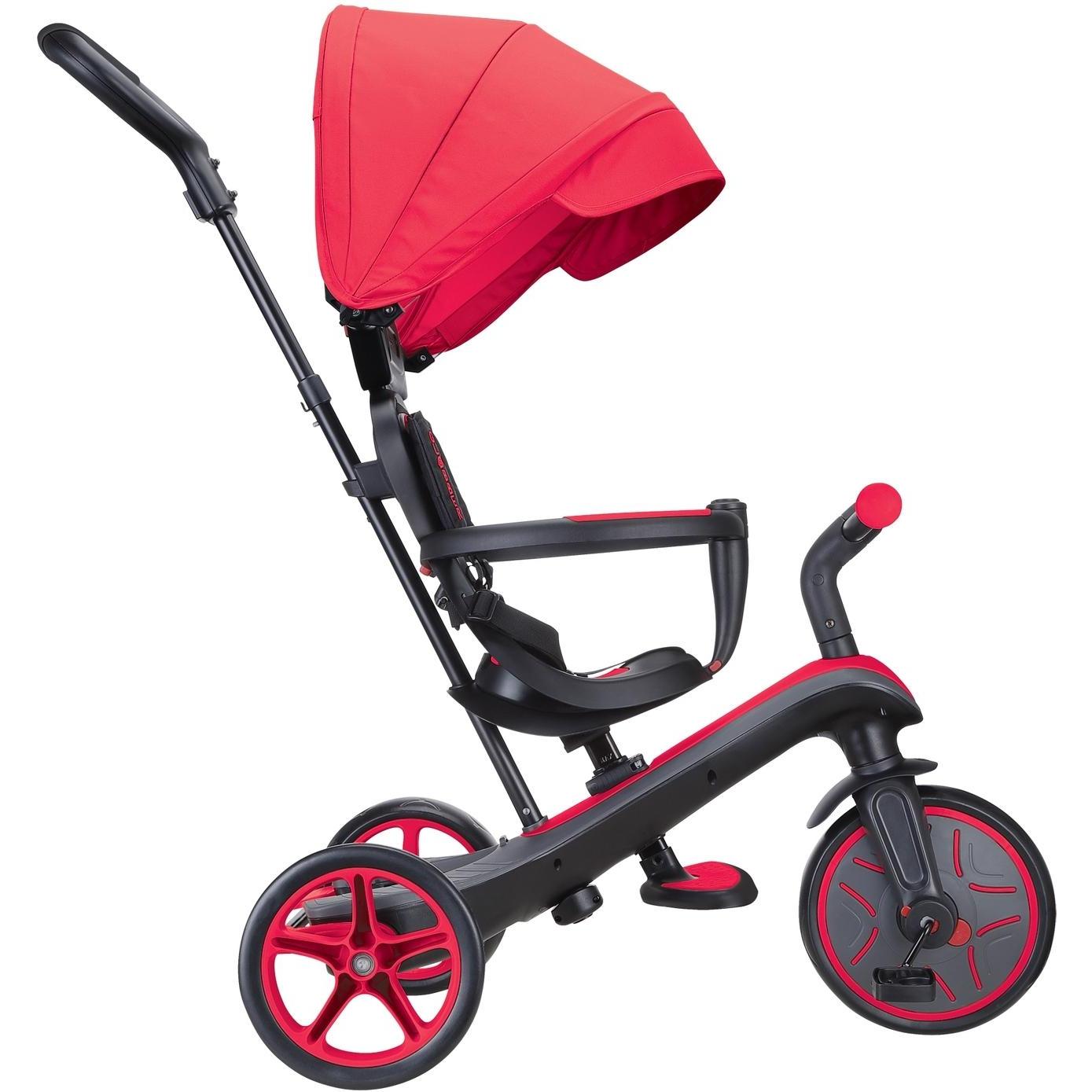 Globber Explorer 4in1 Kids Trike w/ Folding Canopy Red