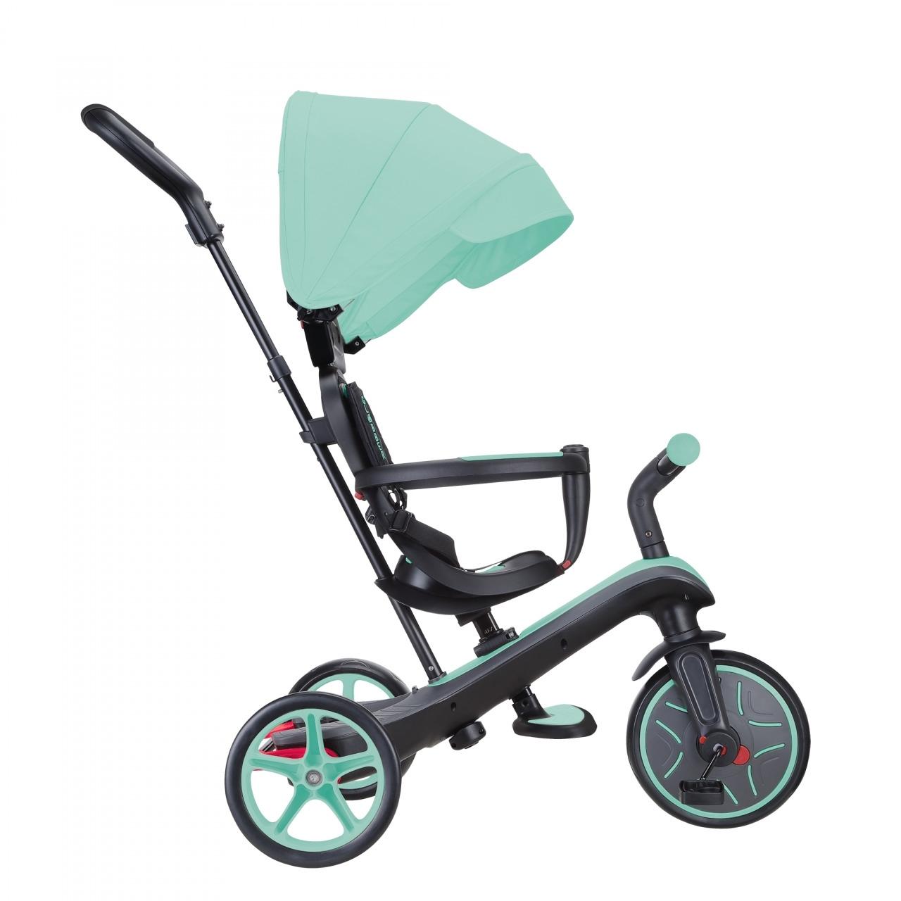 Globber Explorer 4in1 Kids Trike w/ Folding Canopy Mint