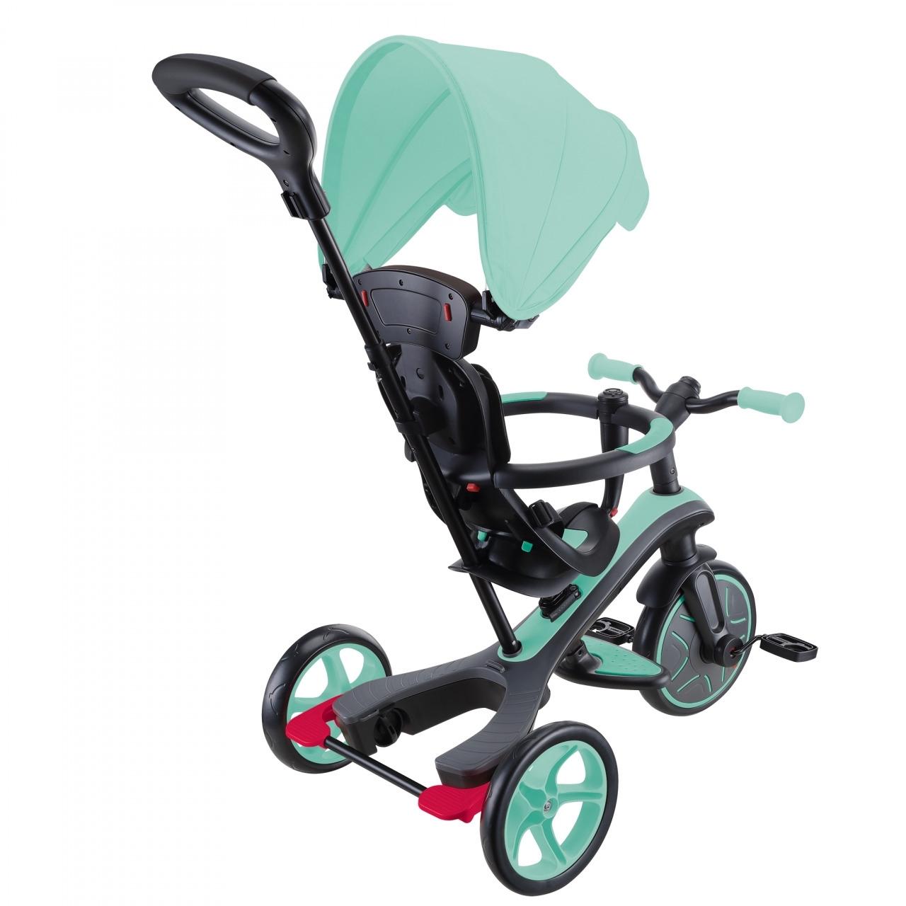 Globber Explorer 4in1 Kids Trike w/ Folding Canopy Mint