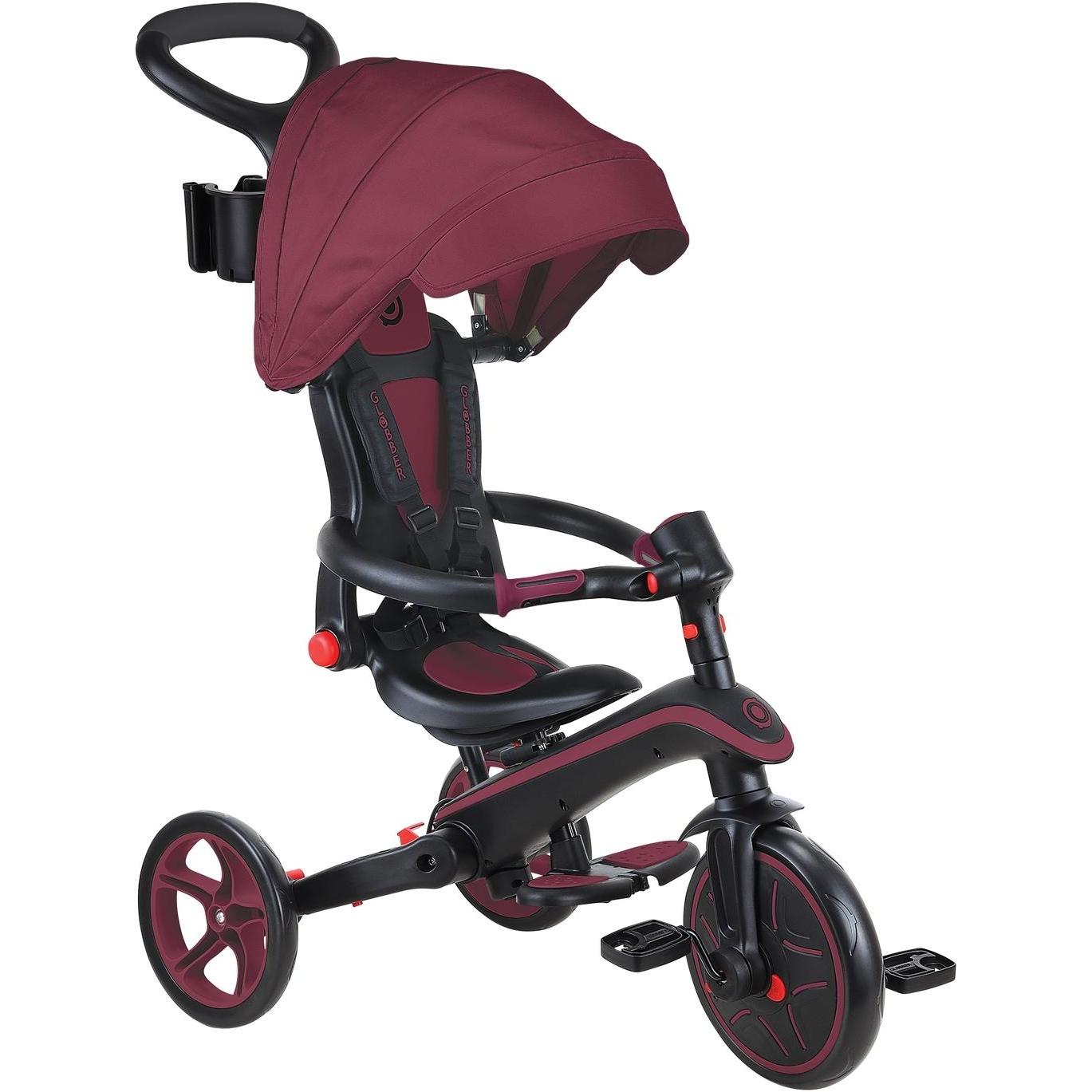 Globber Explorer Foldable 4in1 Kids Trike Burgundy