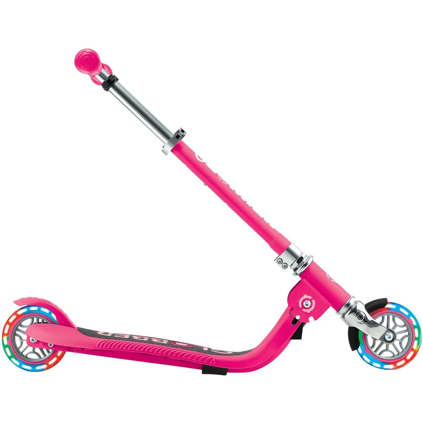 Globber Flow Foldable Junior w/ Llights 2-Wheel Kids Scooter Pastel Pink/Fuschia