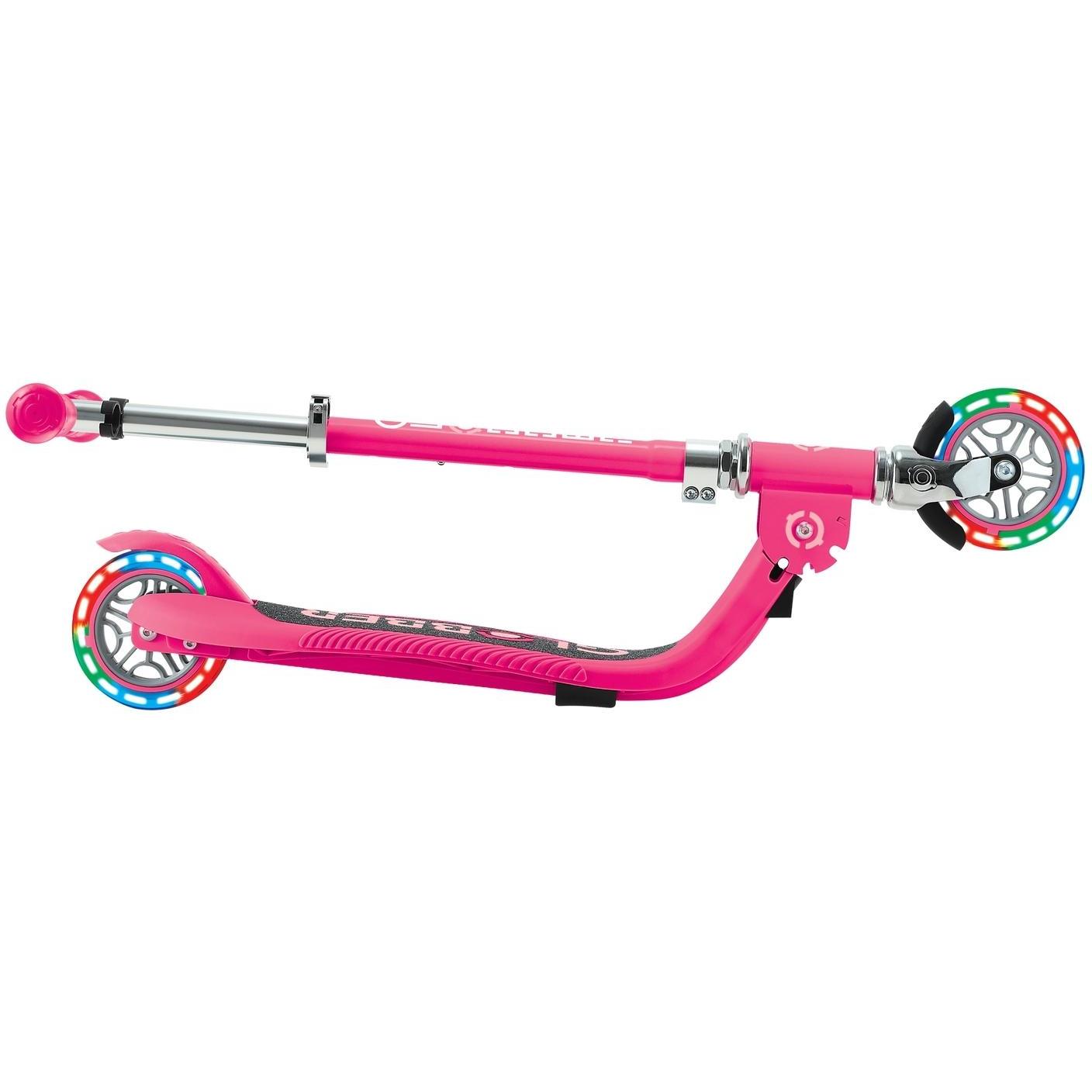 Globber Flow Foldable Junior w/ Llights 2-Wheel Kids Scooter Pastel Pink/Fuschia