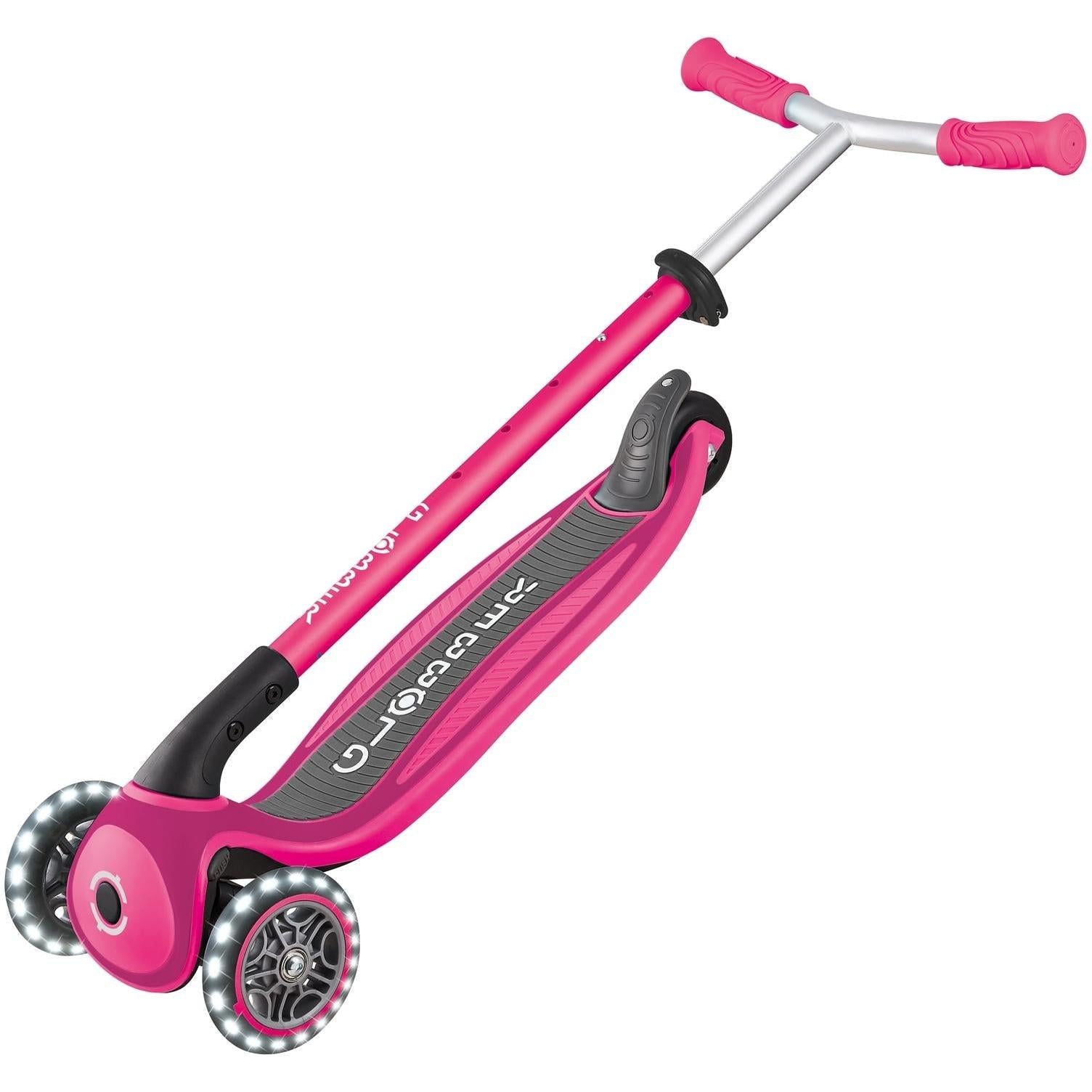 Globber Master w/ Lights 3-Wheel Kids Scooter Pink
