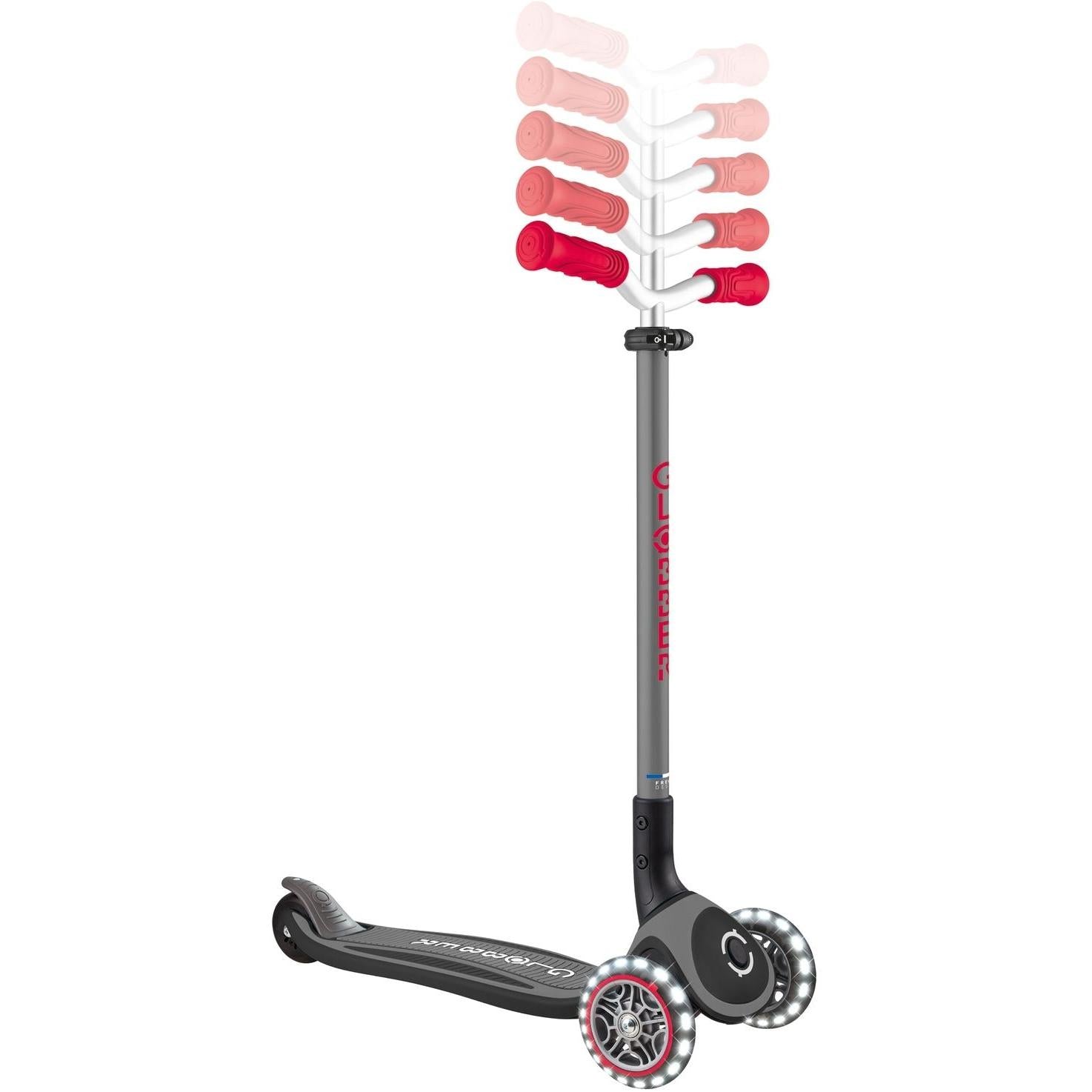 Globber Master w/ Lights 3-Wheel Kids Scooter Black/Red