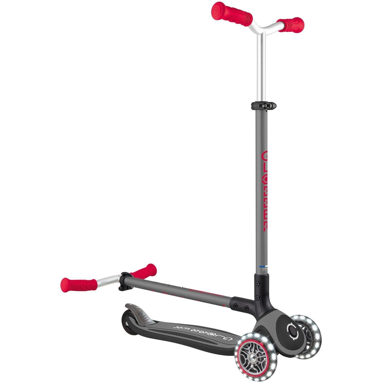 Globber Master w/ Lights 3-Wheel Kids Scooter Black/Red