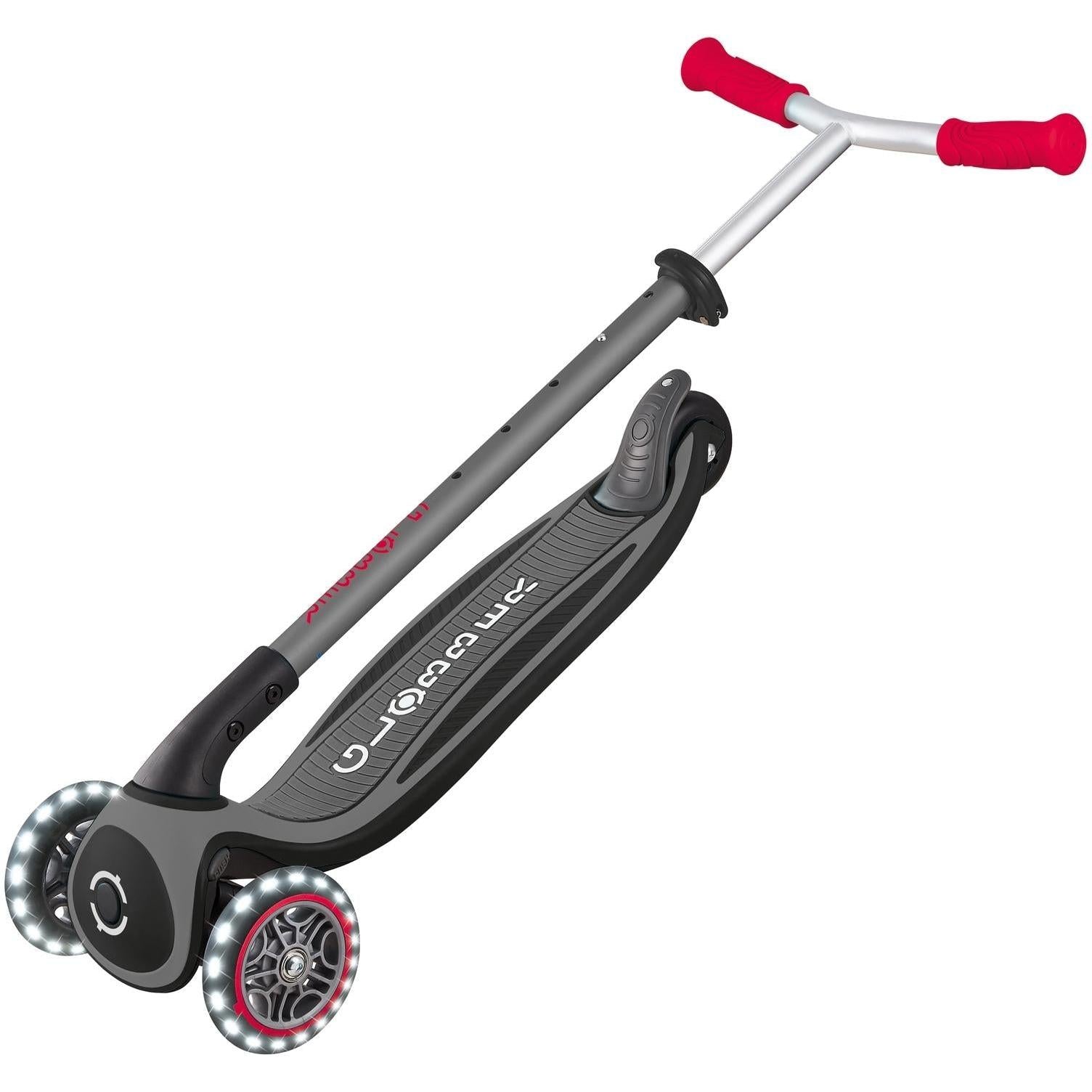 Globber Master w/ Lights 3-Wheel Kids Scooter Black/Red
