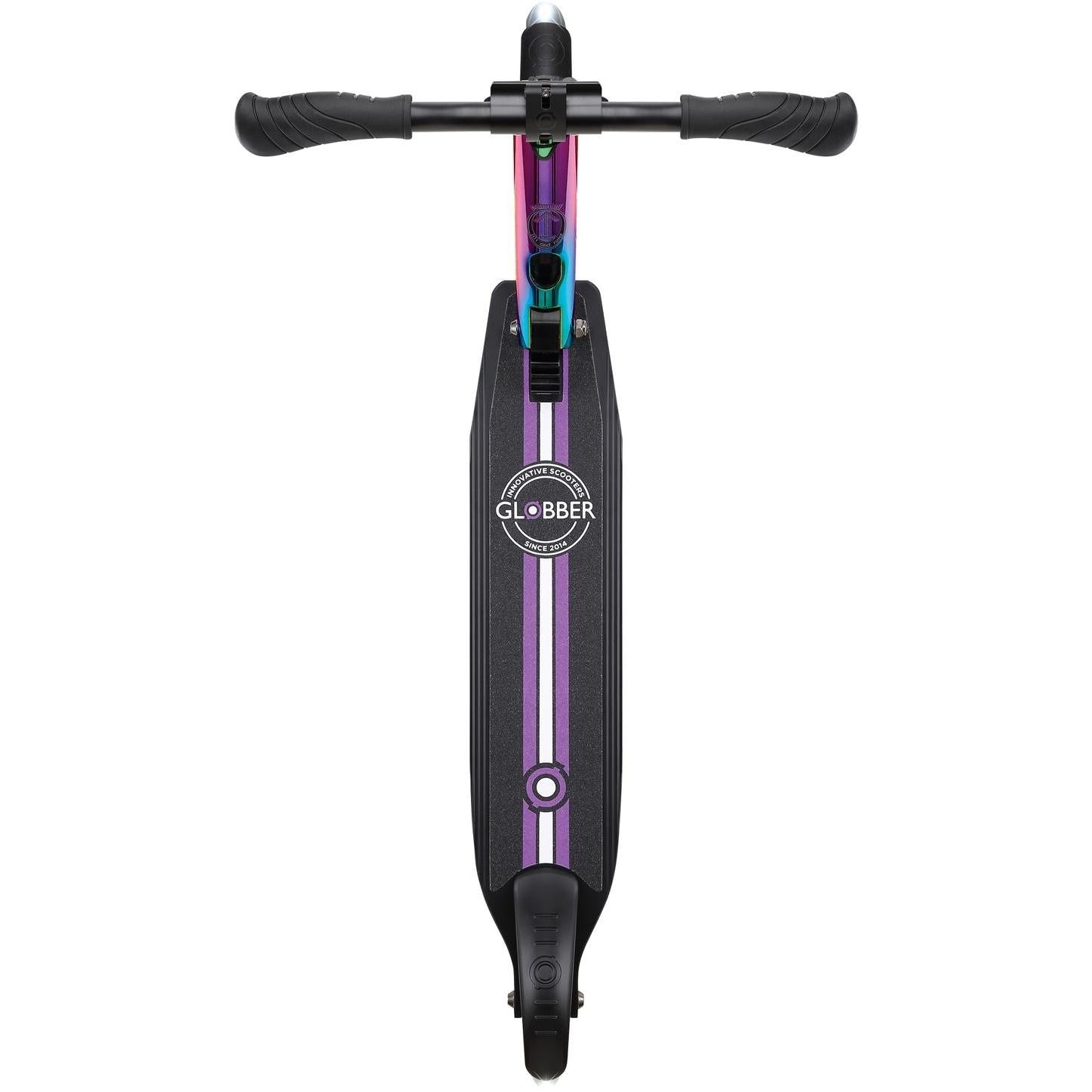 Globber Flow Element Lights Kick Scooter Neochrome w/ Black Deck