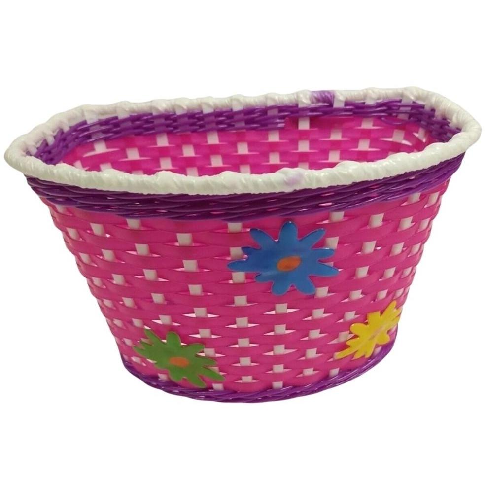 Rascal Kids Large Front Basket Flowers Pink