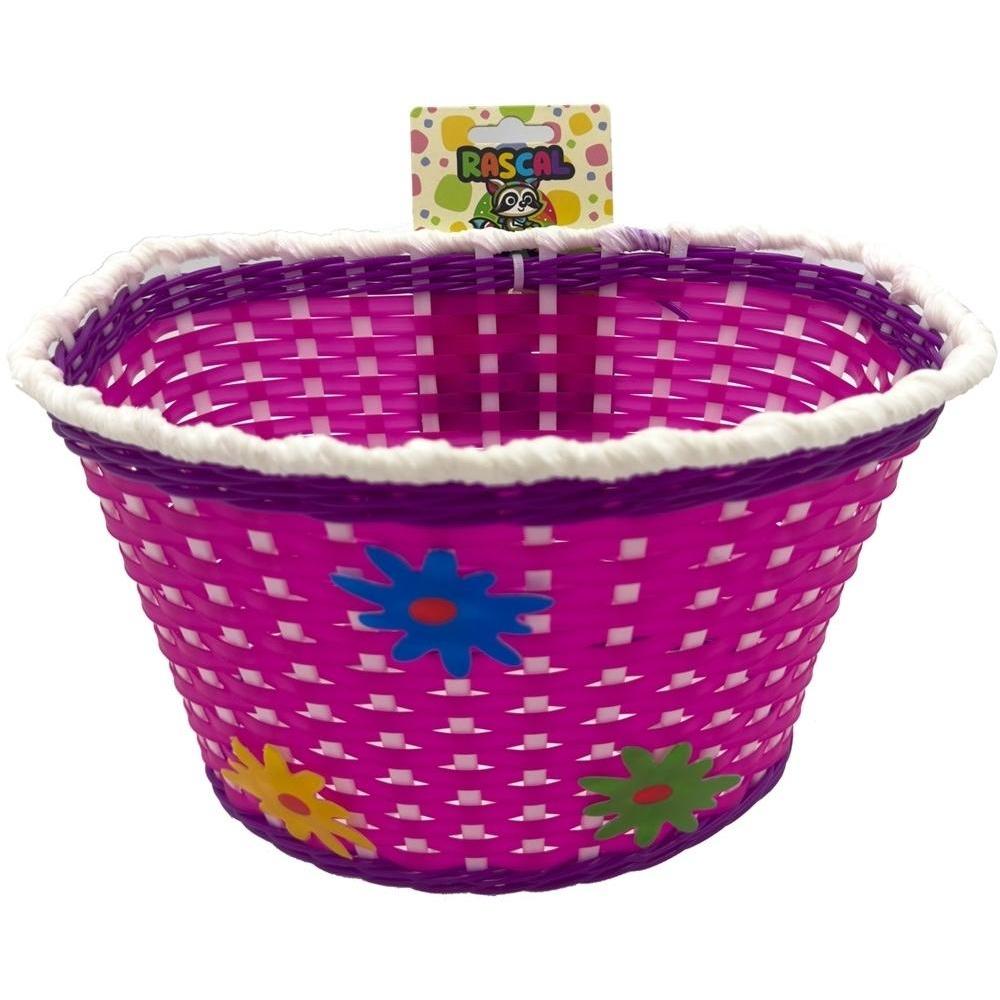 Rascal Kids Large Front Basket Flowers Pink