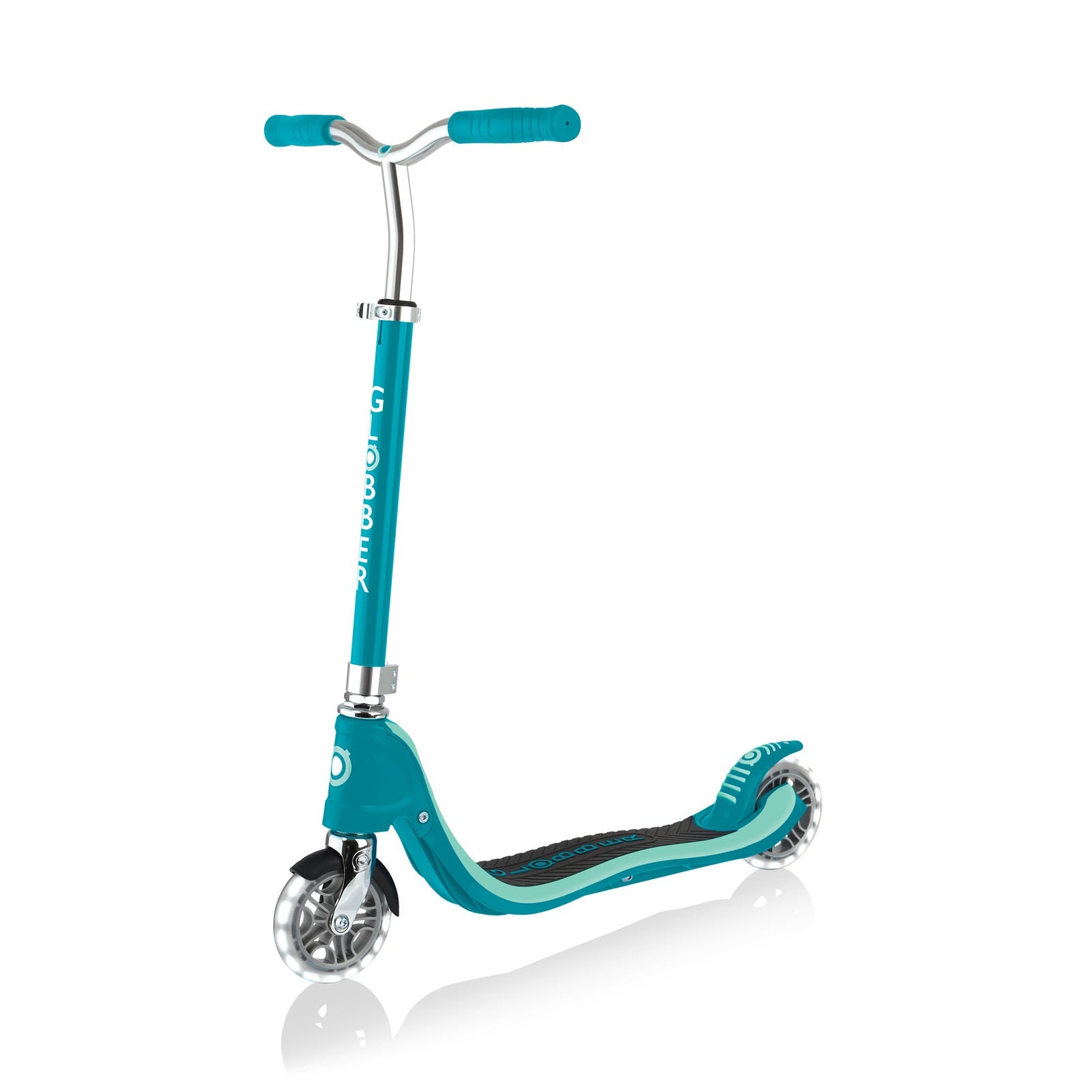Globber Flow 125 Kids Scooter with Light Up Wheels Teal