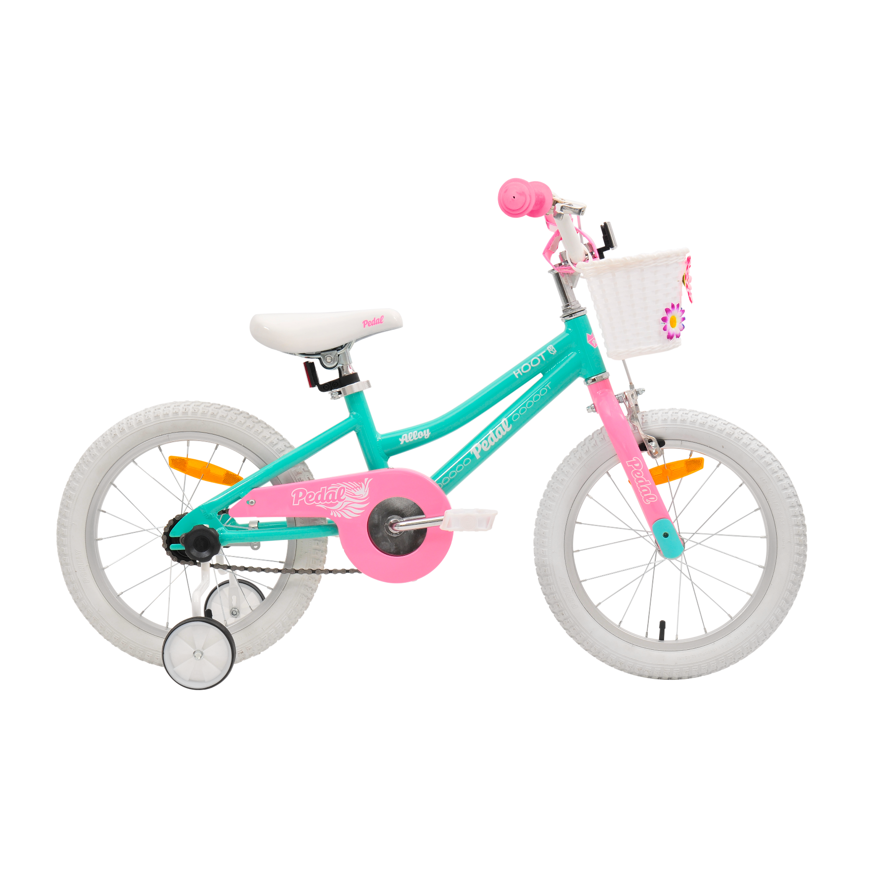 Pedal Hoot Kids Bike 16 Inch Turquoise/Pink