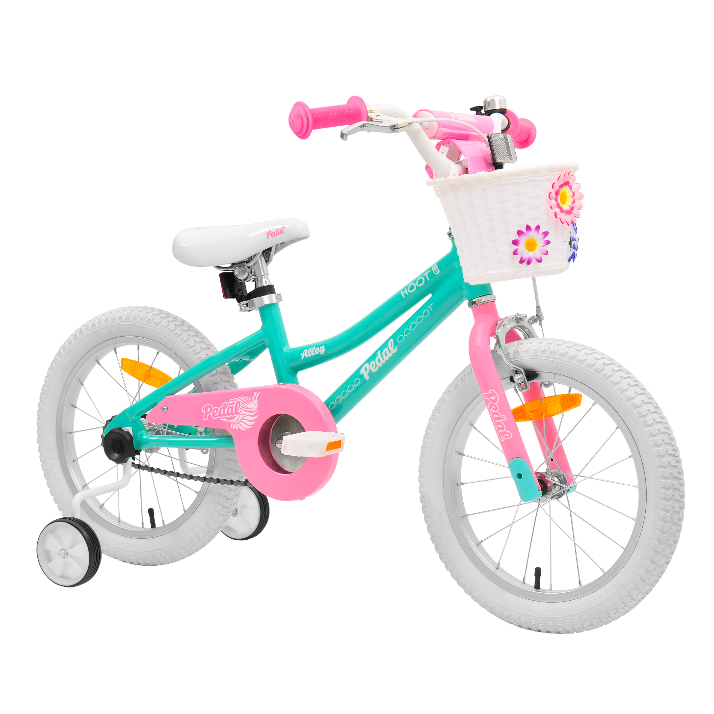 Pedal Hoot Kids Bike 16 Inch Turquoise/Pink