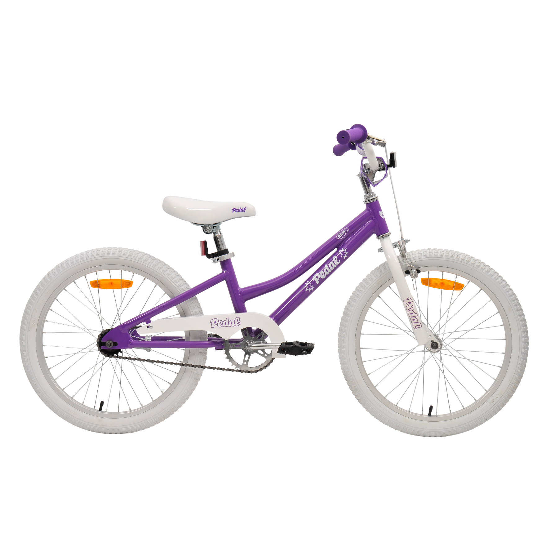 Pedal Bam Kids Bike 20 Inch Purple/White