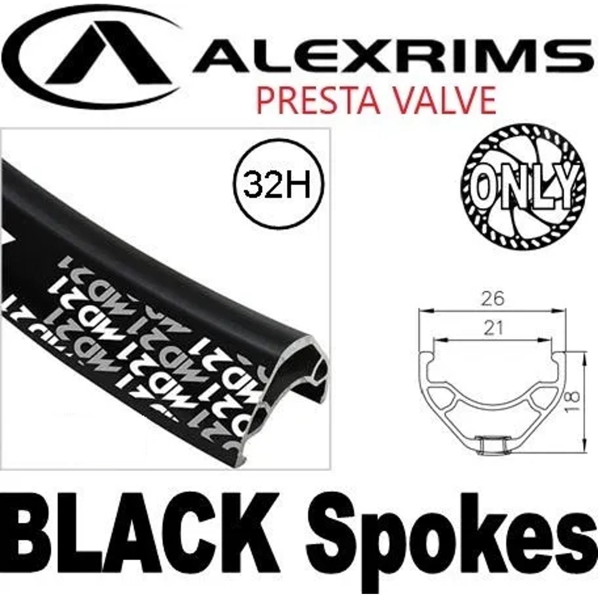 Alexrims MD21 Novatec 8/11-Speed Center Lock Rear MTB Wheel 29'' Black