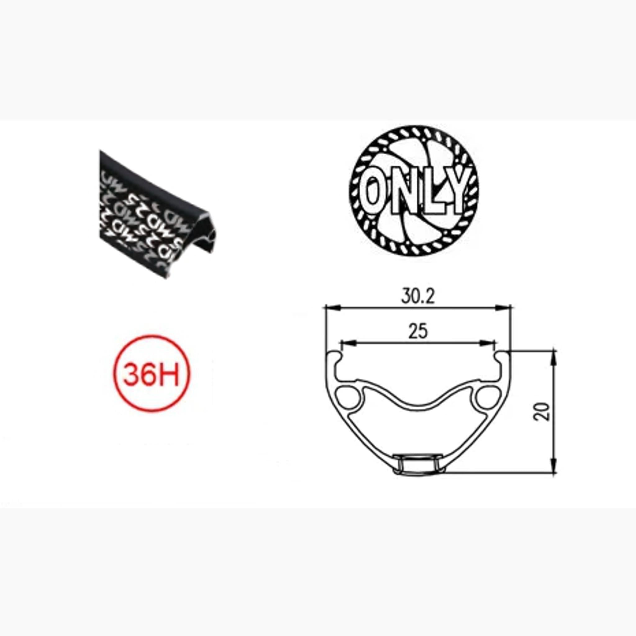 Alexrims MD25 Novatec Single-Speed MTB Rear Wheel 26'' Black
