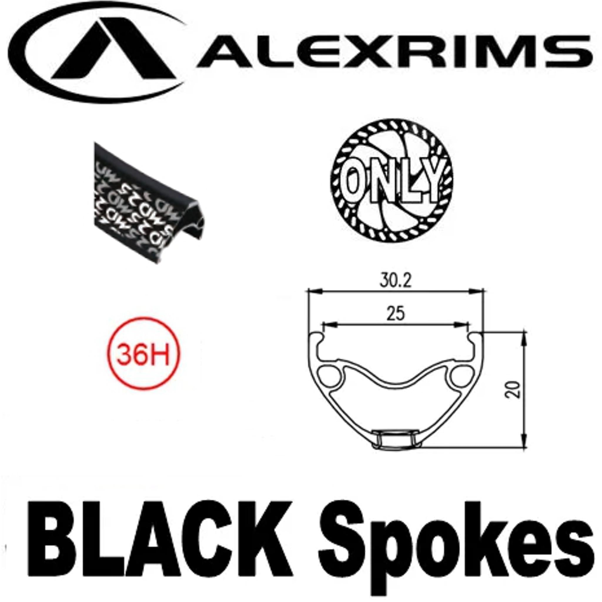 Alexrims MD25 Novatec Single-Speed MTB Rear Wheel 26'' Black