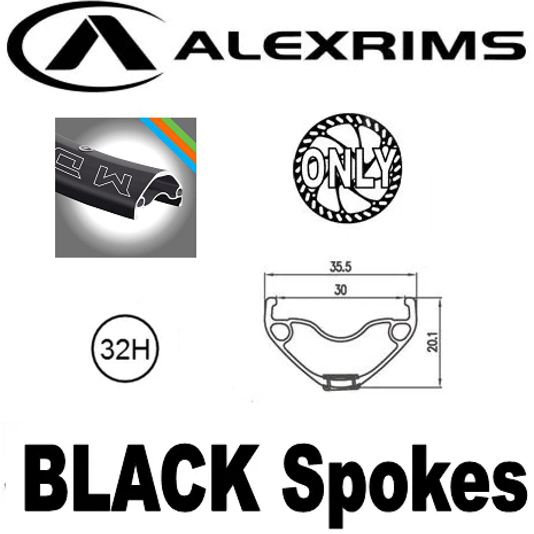 Alexrims MD30 Rear MTB Wheel 27.5'' 12x148mm Boost Black