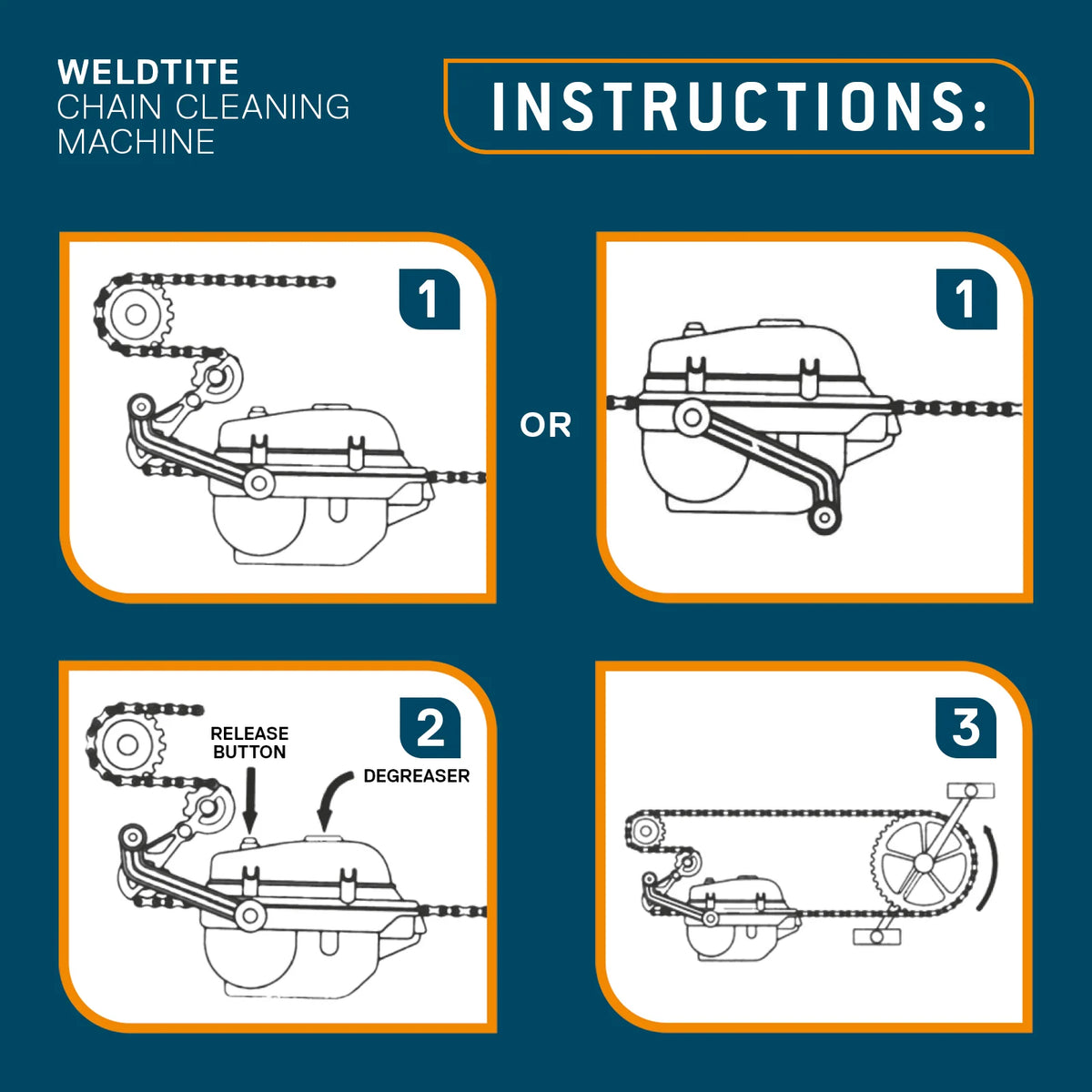 Weldtite Chain Cleaning Machine & Citrus Degreaser 75ml