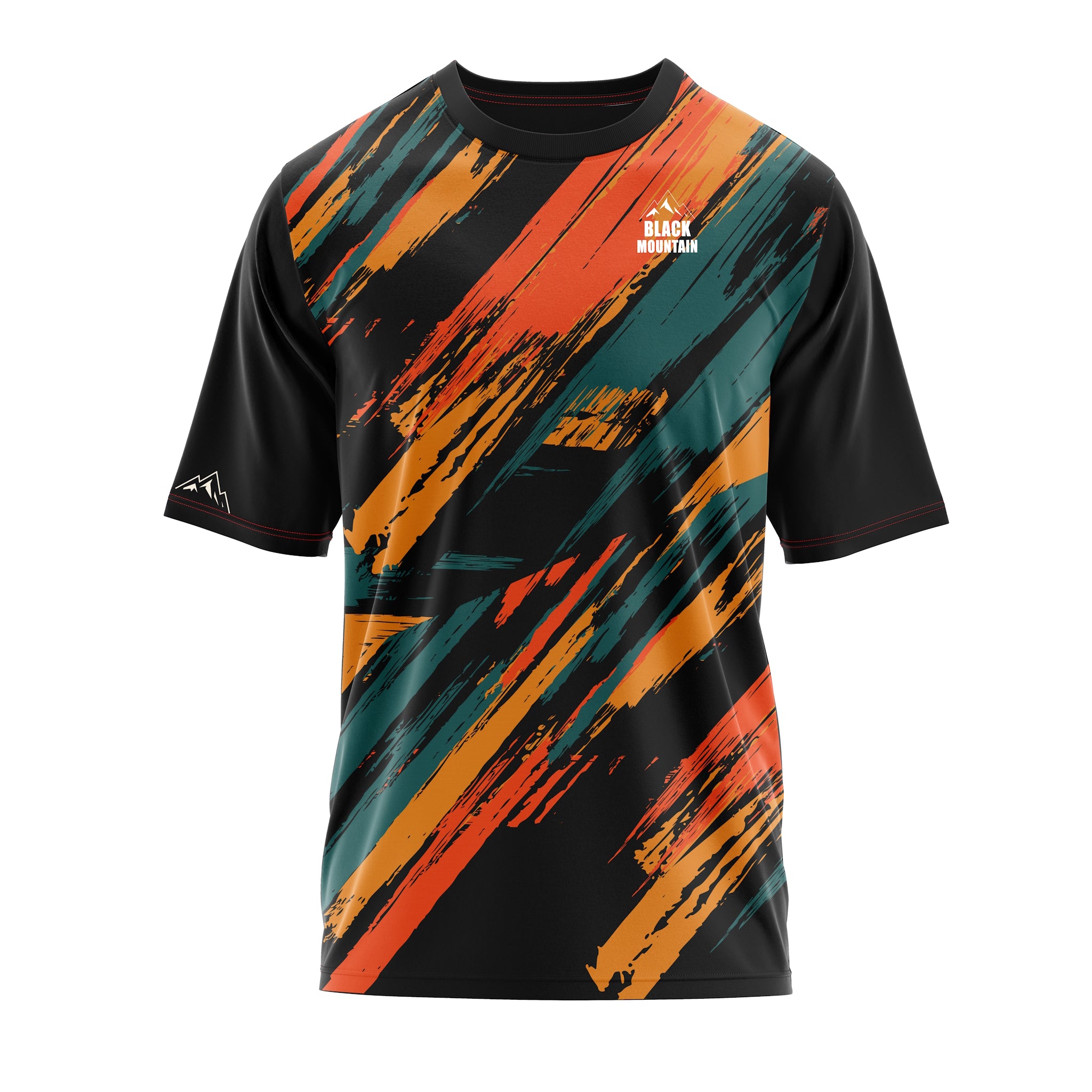 Black Mountain Shadow Trail Slasher Short Sleeve MTB Jersey Orange Slasher