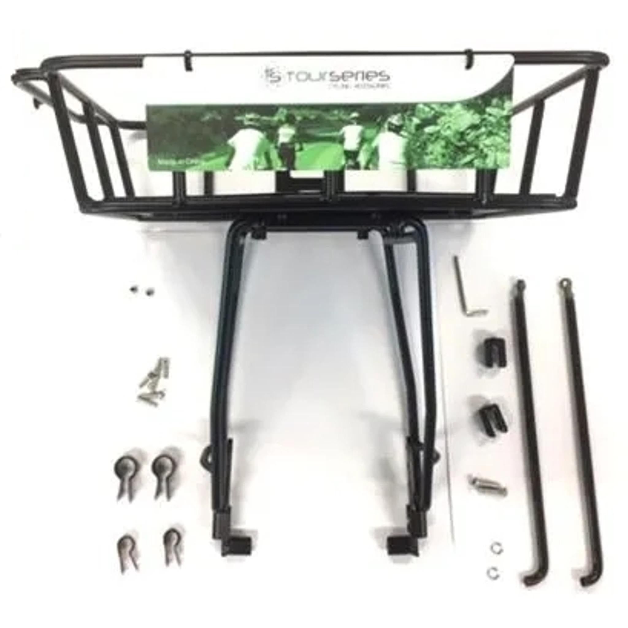 BWP Alloy Fixed Basket Front Rack 30 x 36cm Black