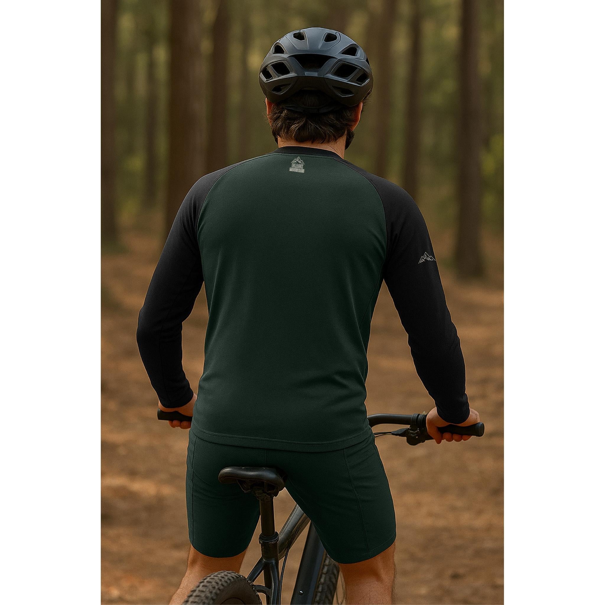 Black Mountain Shadow Trail Long Sleeve MTB Jersey Forest/Black