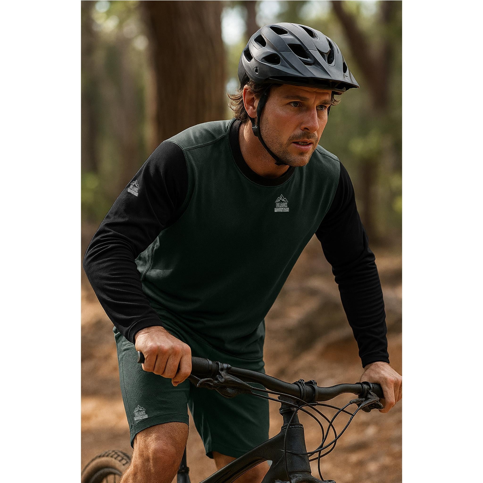 Black Mountain Shadow Trail Long Sleeve MTB Jersey Forest/Black