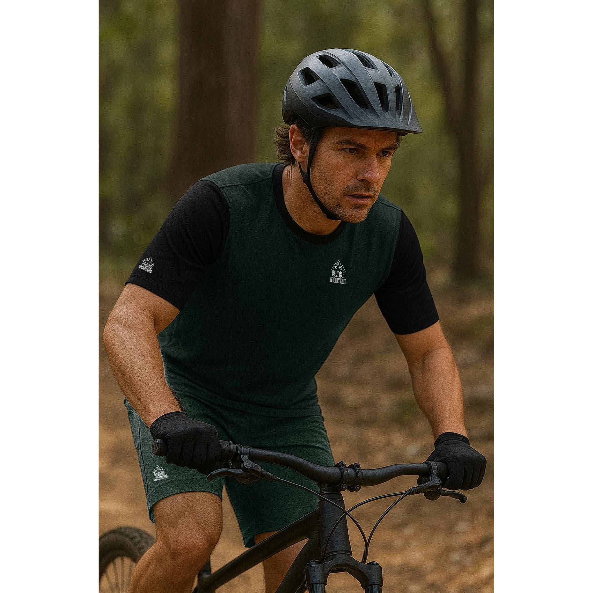 Black Mountain Shadow Trail Short Sleeve MTB Jersey Forest/Black