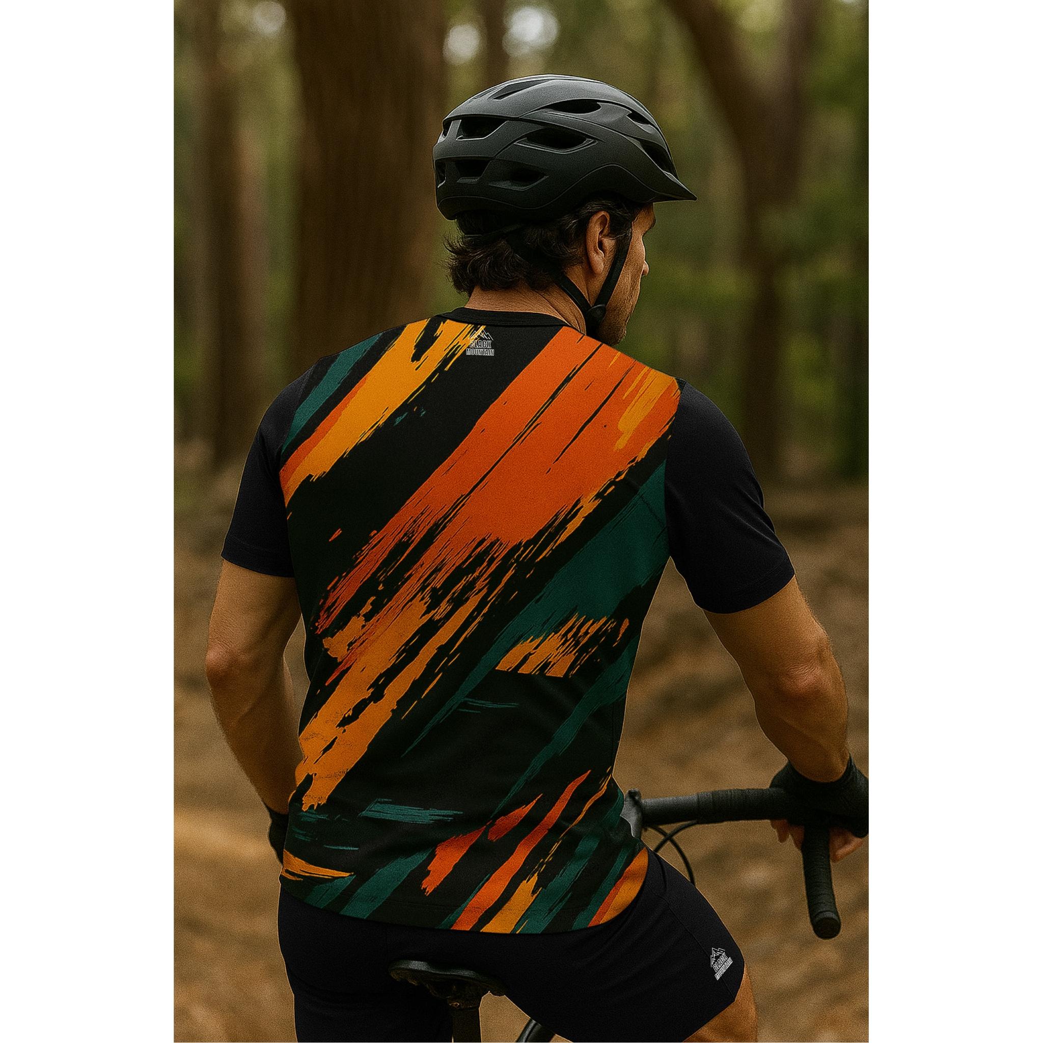 Black Mountain Shadow Trail Slasher Short Sleeve MTB Jersey Orange Slasher