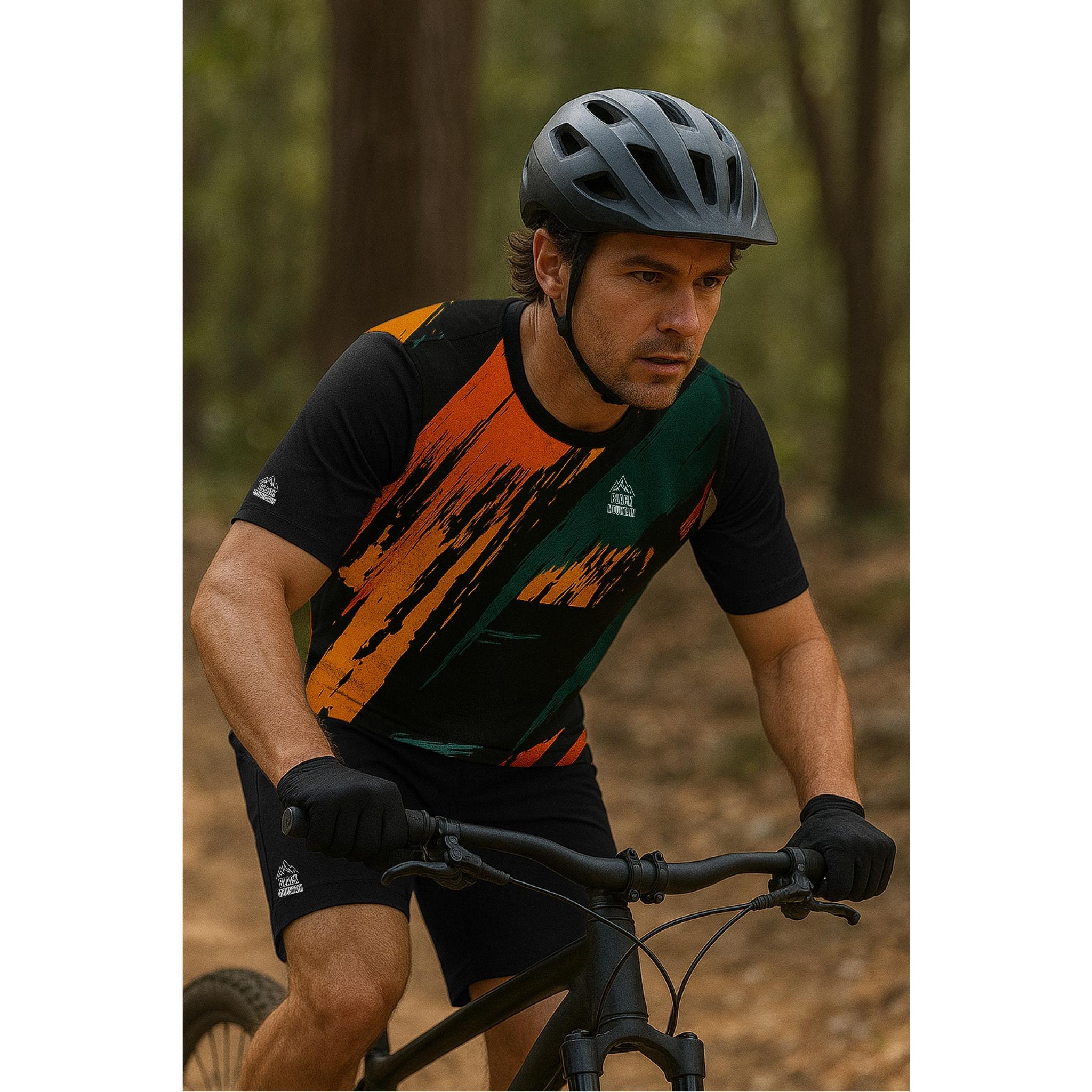 Black Mountain Shadow Trail Slasher Short Sleeve MTB Jersey Orange Slasher