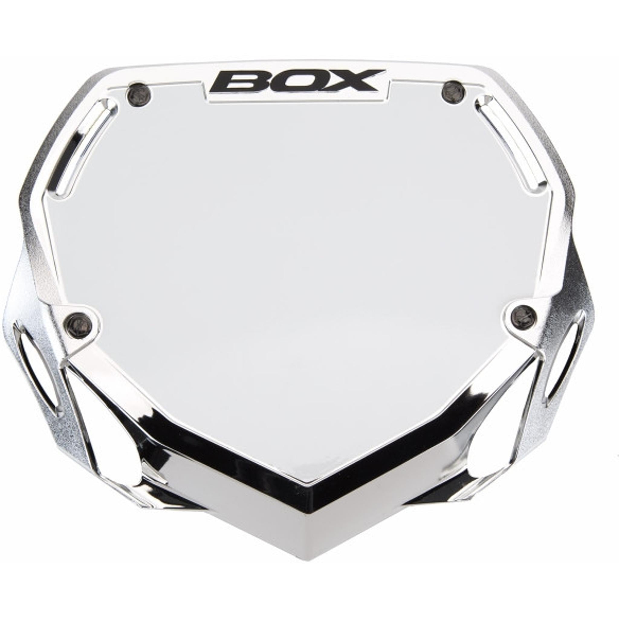 Box Two Chrome Number Plate Large Silver