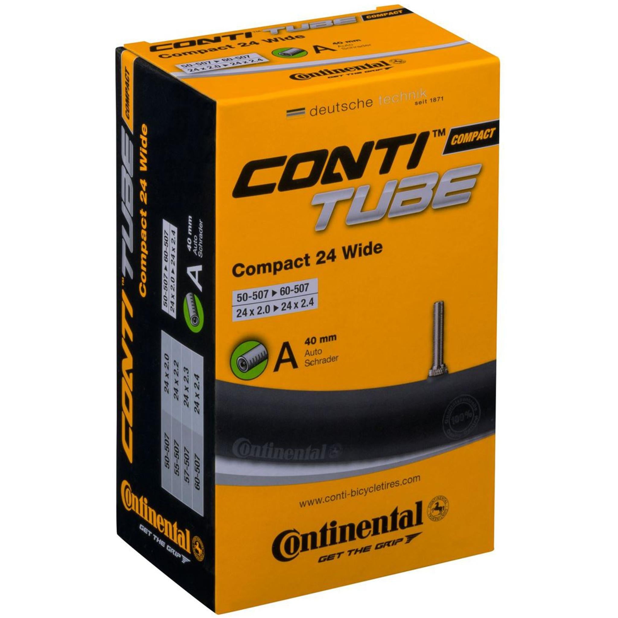 Continental Compact Wide A40 Schrader Valve Inner Tube 24 x 2.0-2.4''