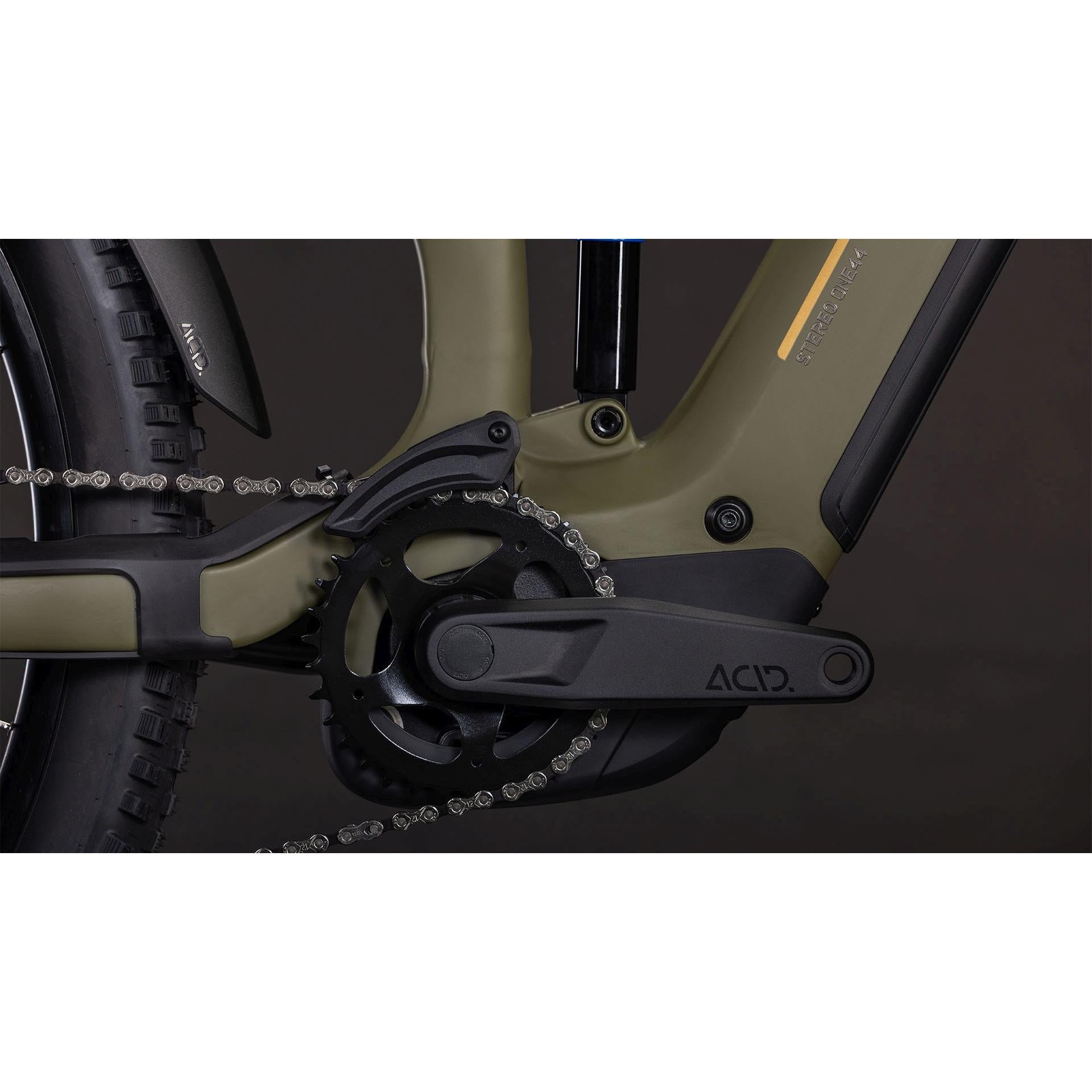 Cube Stereo Hybrid ONE44 Pro 800 Electric Trail Bike Dustyolive'n'Gold