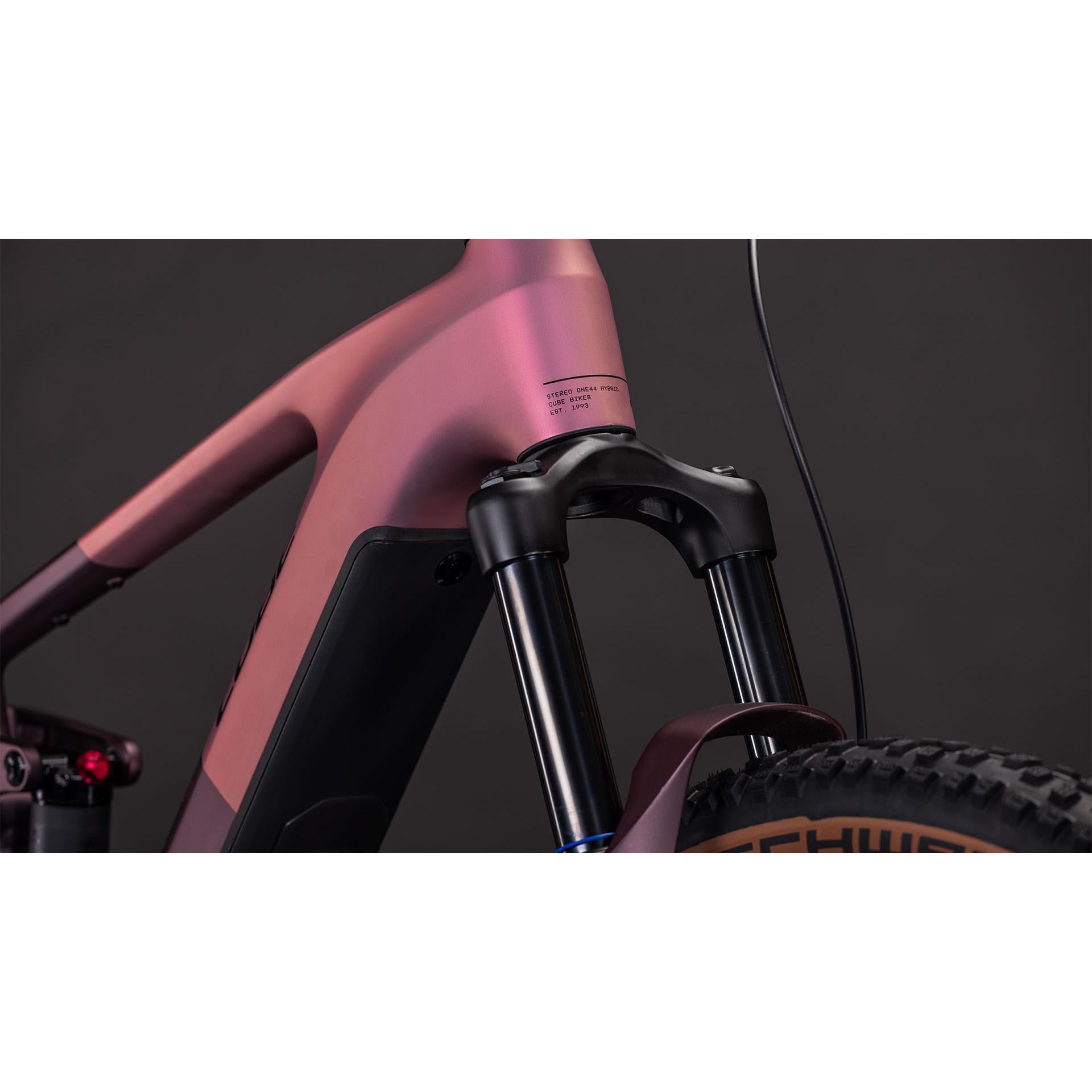 Cube Stereo Hybrid ONE44 Pro 800 Electric Trail Bike Shiftblush'n'Raisin