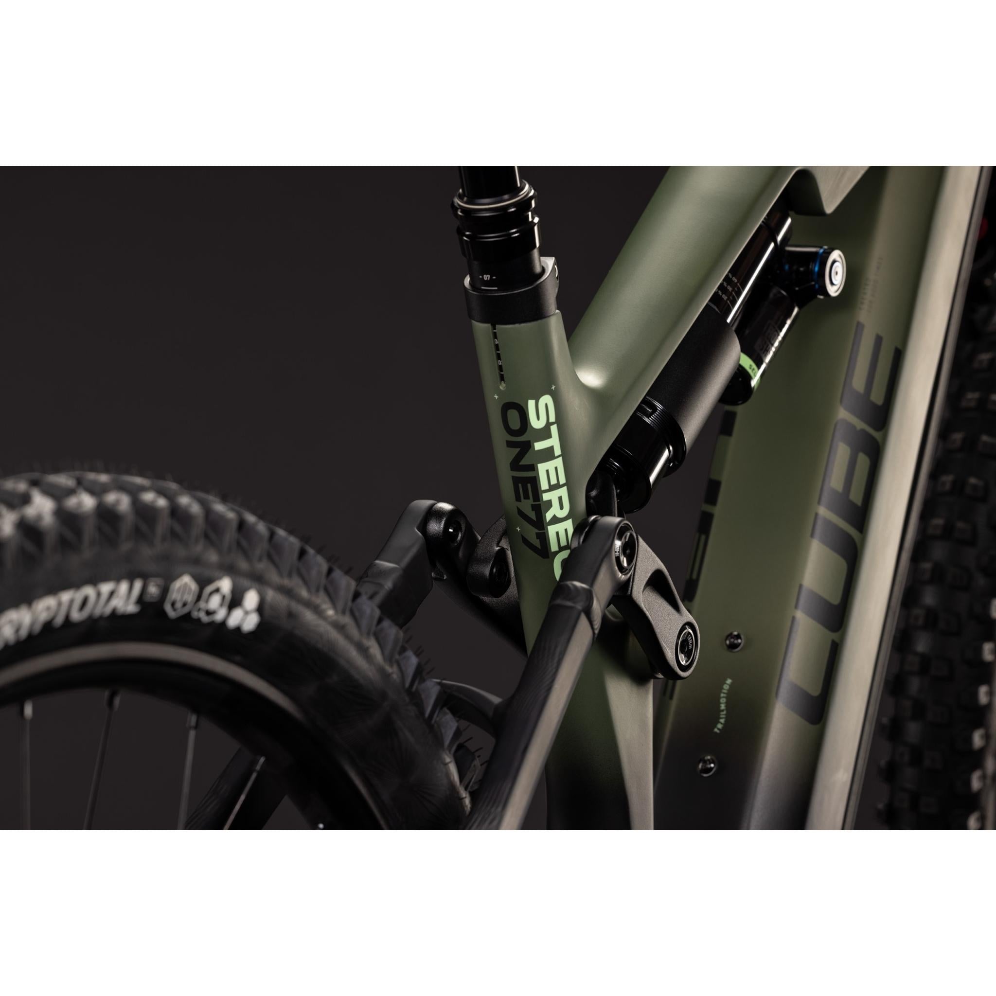 Cube Stereo Hybrid ONE77 HPC TM 800 Electric Enduro Bike Reed Green'n'Gills