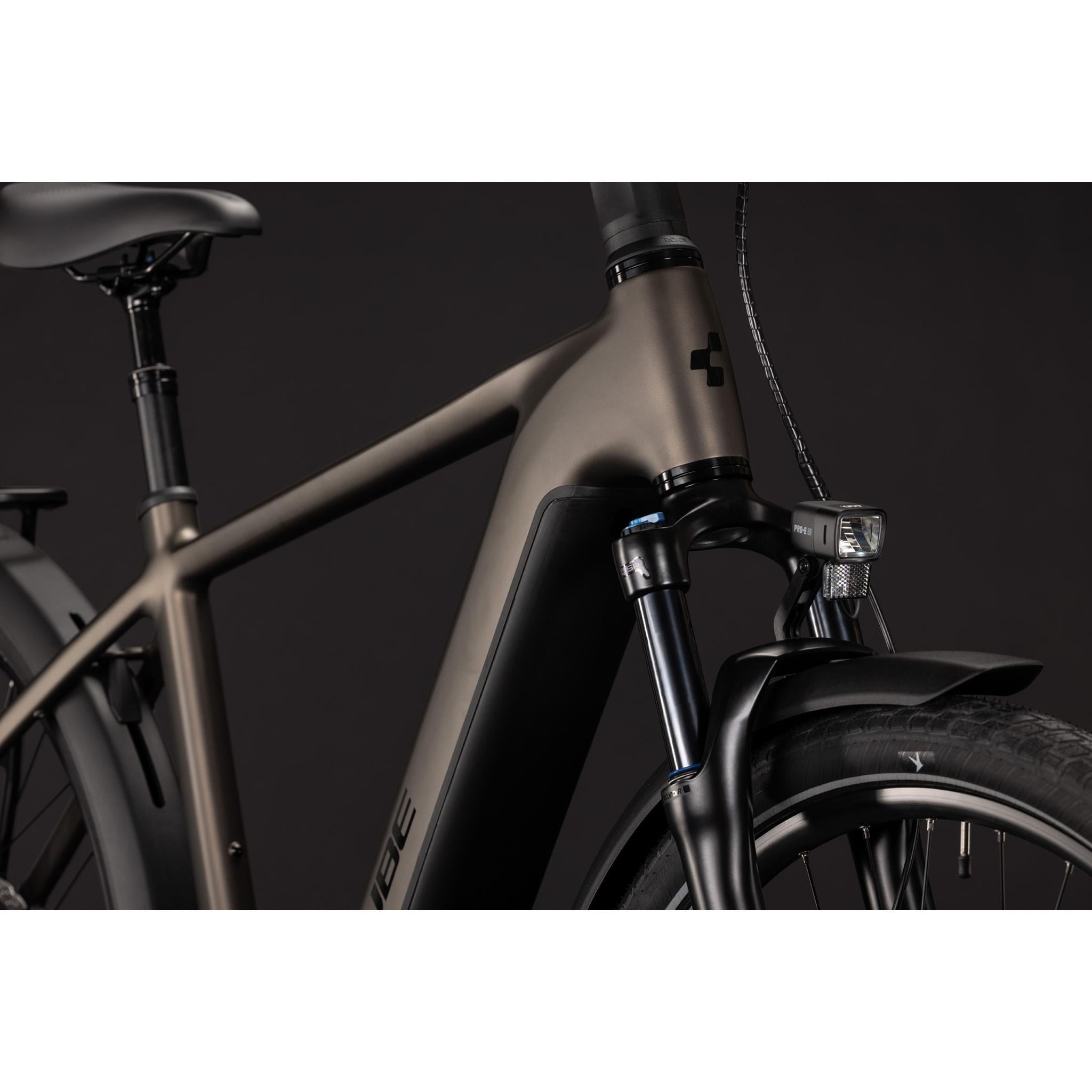 Cube Touring Hybrid Pro 800 Electric Hybrid Bike Metallic Umbra'n'Black
