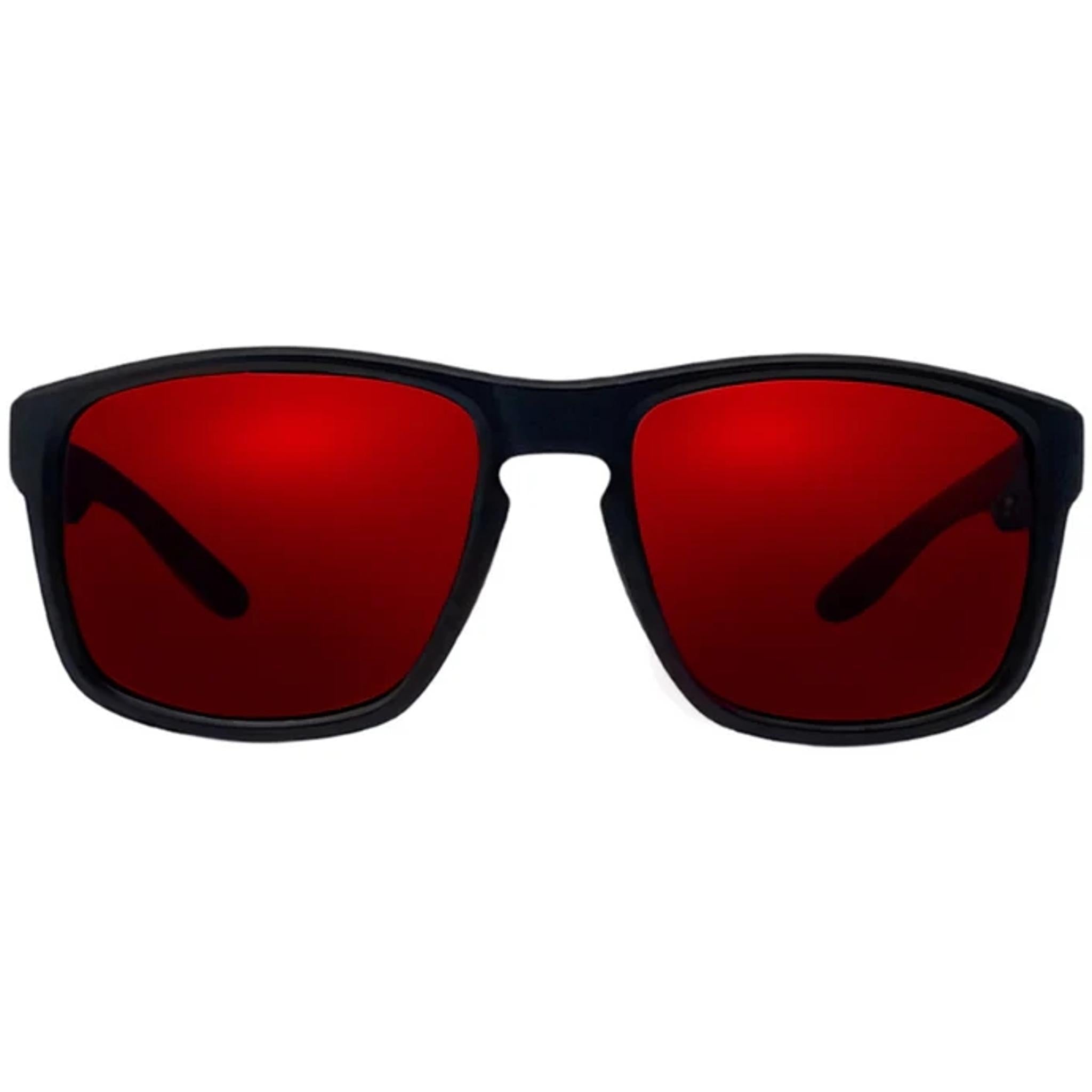 Cykal Pursuit Sunglasses Matte Black - Red Flash Polarised Lens