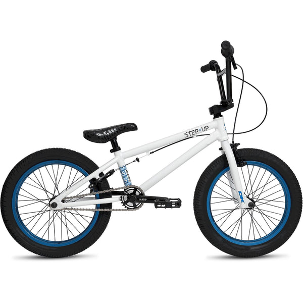 DK Step Up 18'' BMX Bike White/Blue – 99 Bikes - Main Image