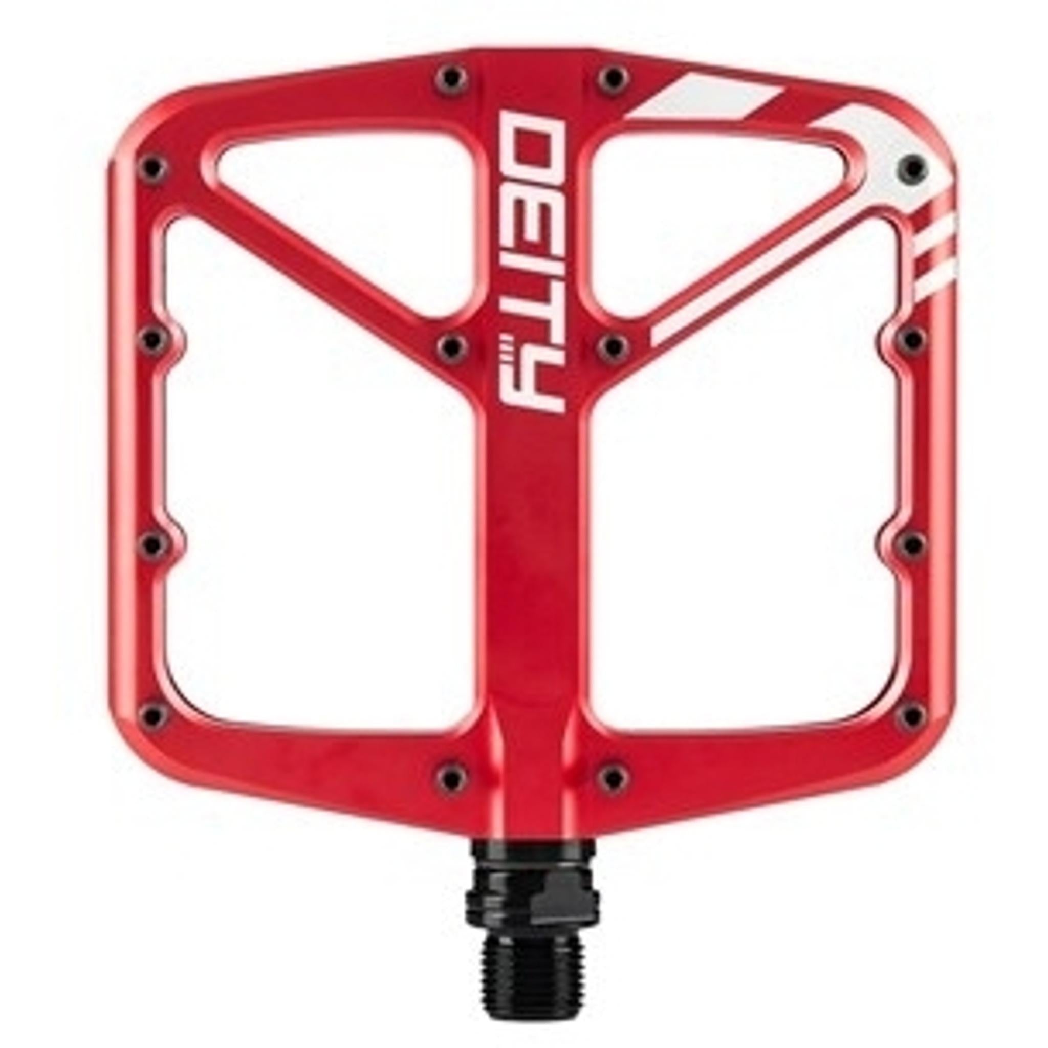 Deity Super Villain Flat MTB Pedals Red