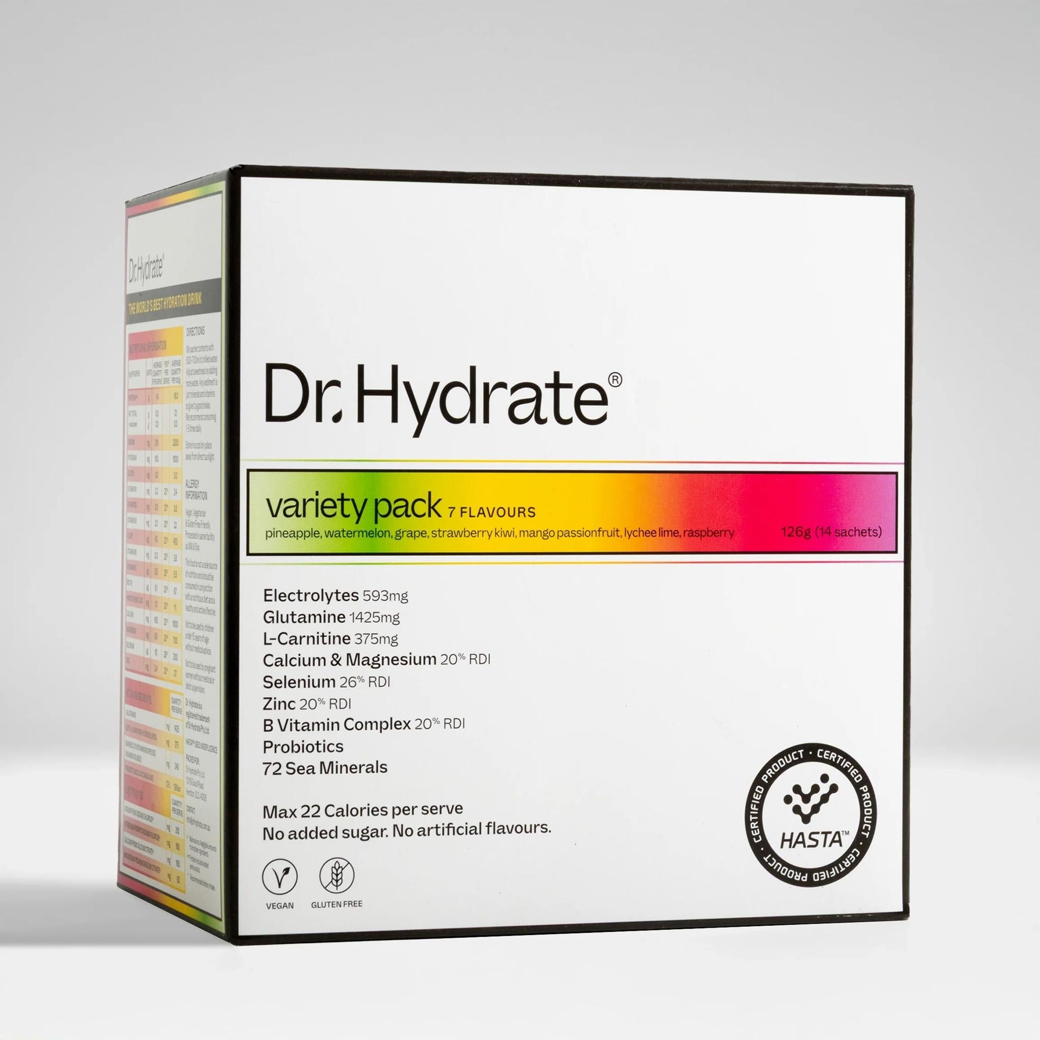 Dr. Hydrate Hydration Mix 7 Flavour Variety Pack (14 x 9g Sachets)