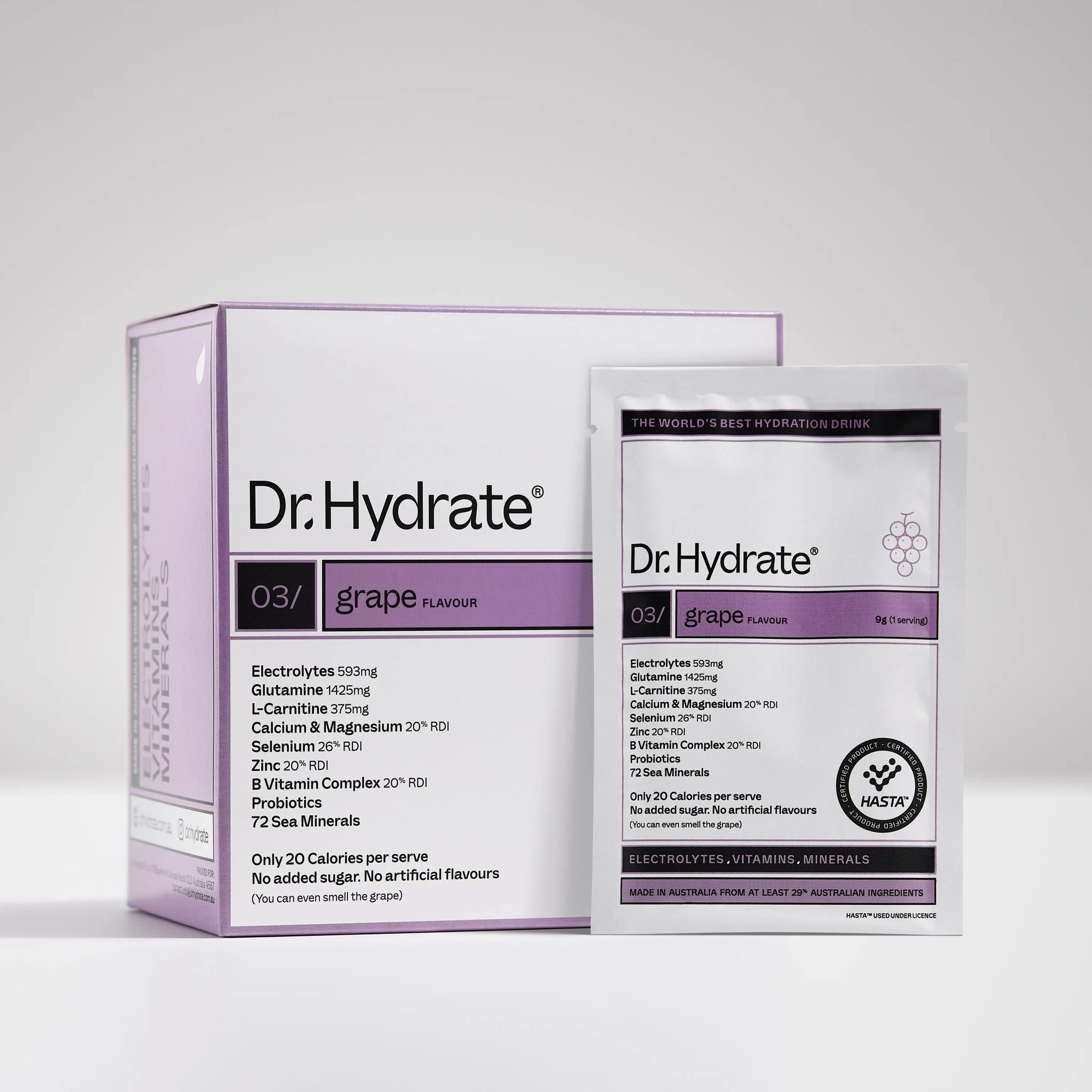 Dr. Hydrate Hydration Mix Sachets (15 x 9g) Grape