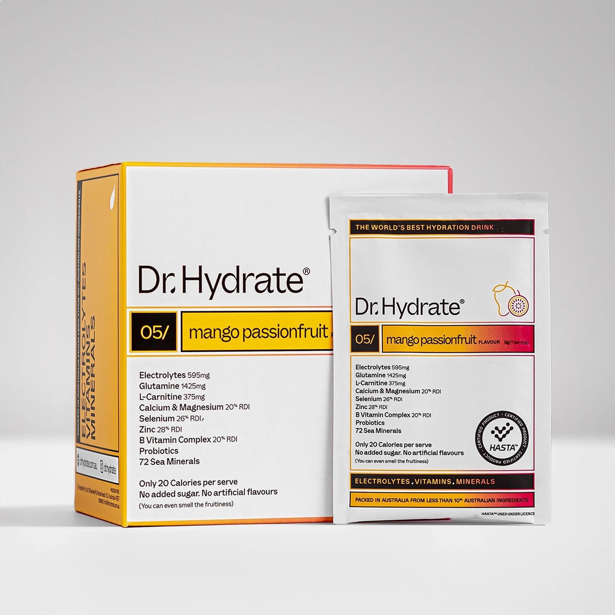 Dr. Hydrate Hydration Mix Sachets (15 x 9g) Mango Passionfruit
