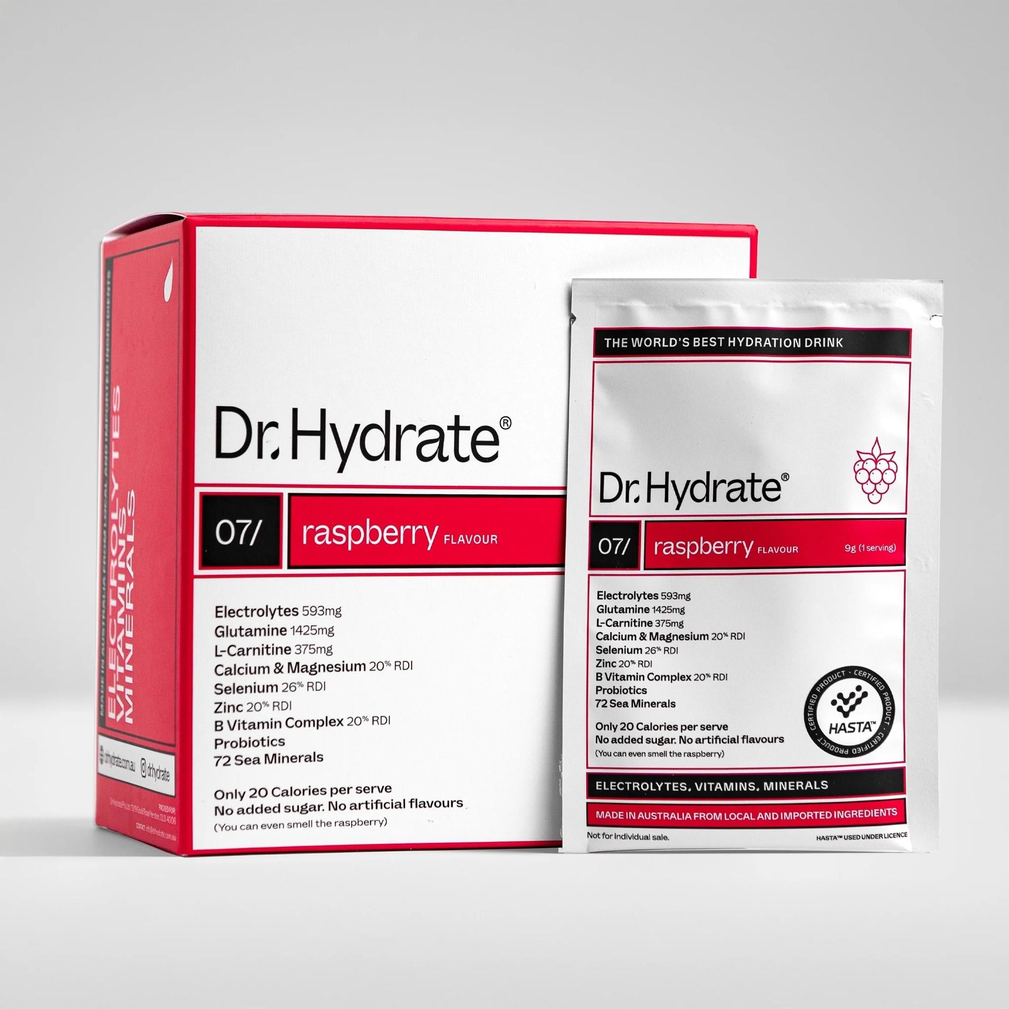 Dr. Hydrate Hydration Mix Sachets (15 x 9g) Raspberry