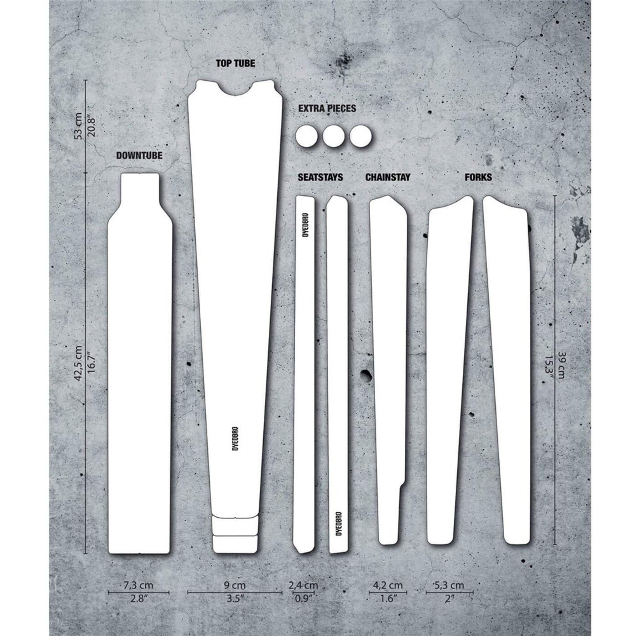 DyedBro Gravel Frame Protection Wrap Clear/Black Gloss