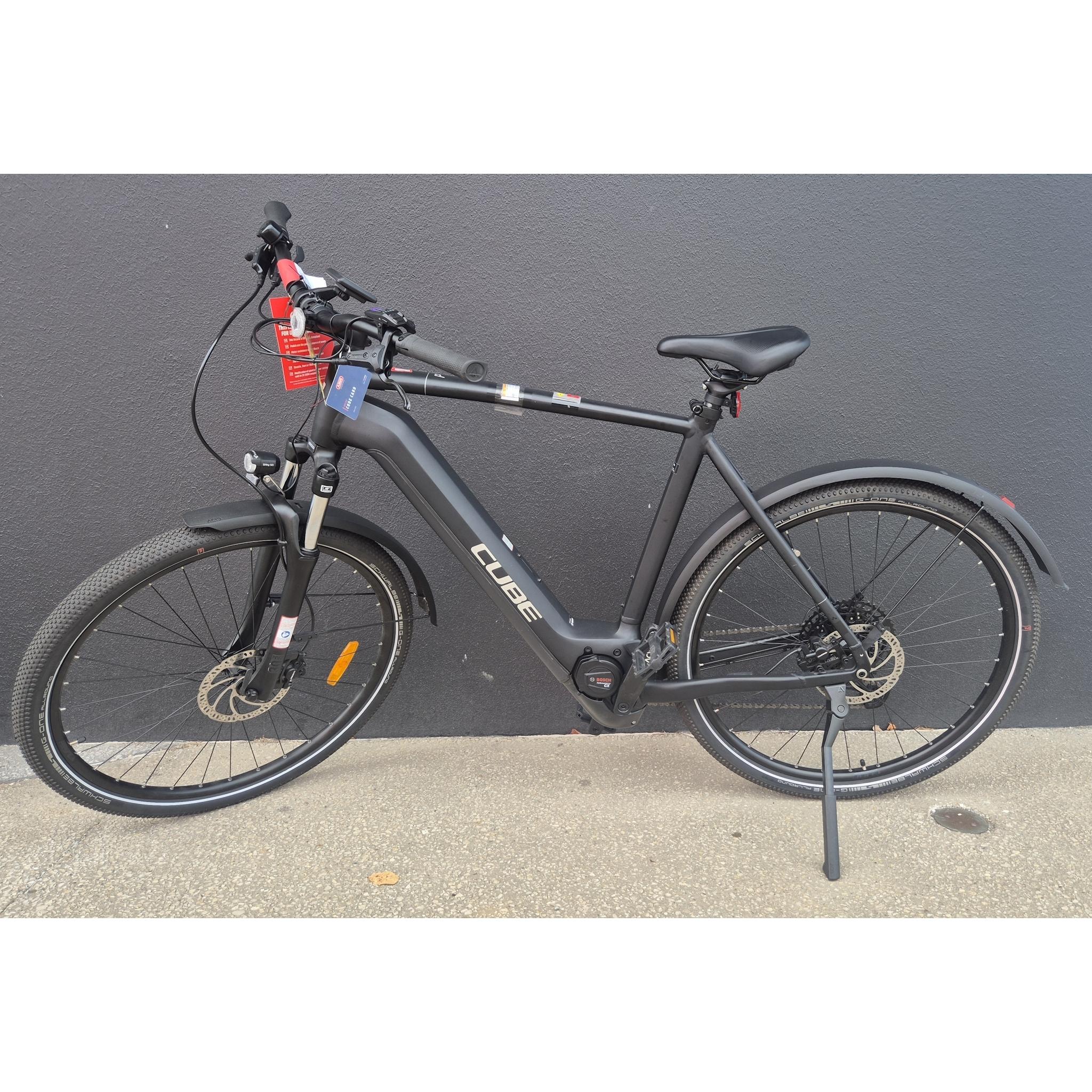 EX-DEMO Cube Nuride Hybrid Pro 500 All Road Electric Hybrid Bike Black Metal (X-Large)