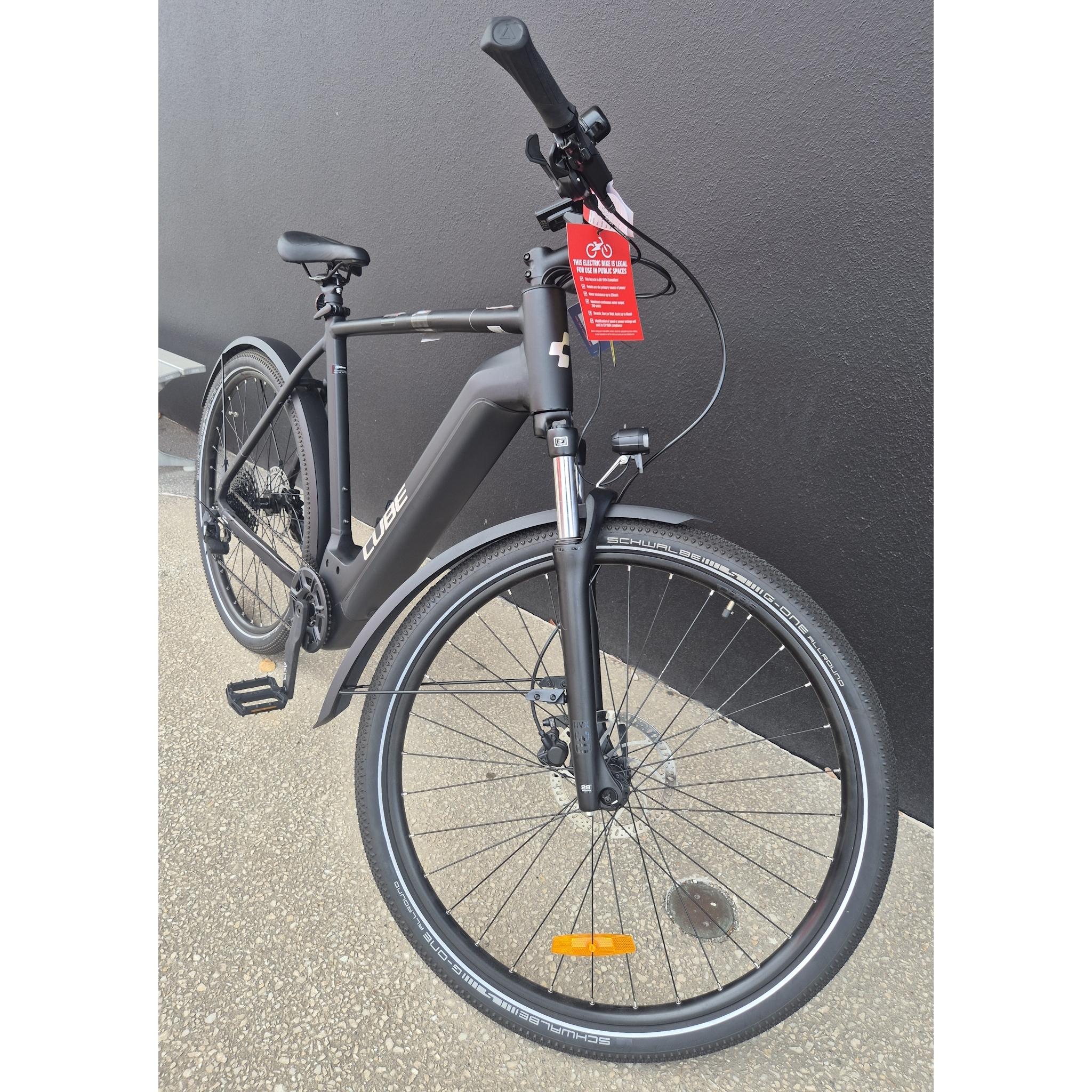 EX-DEMO Cube Nuride Hybrid Pro 500 All Road Electric Hybrid Bike Black Metal (X-Large)