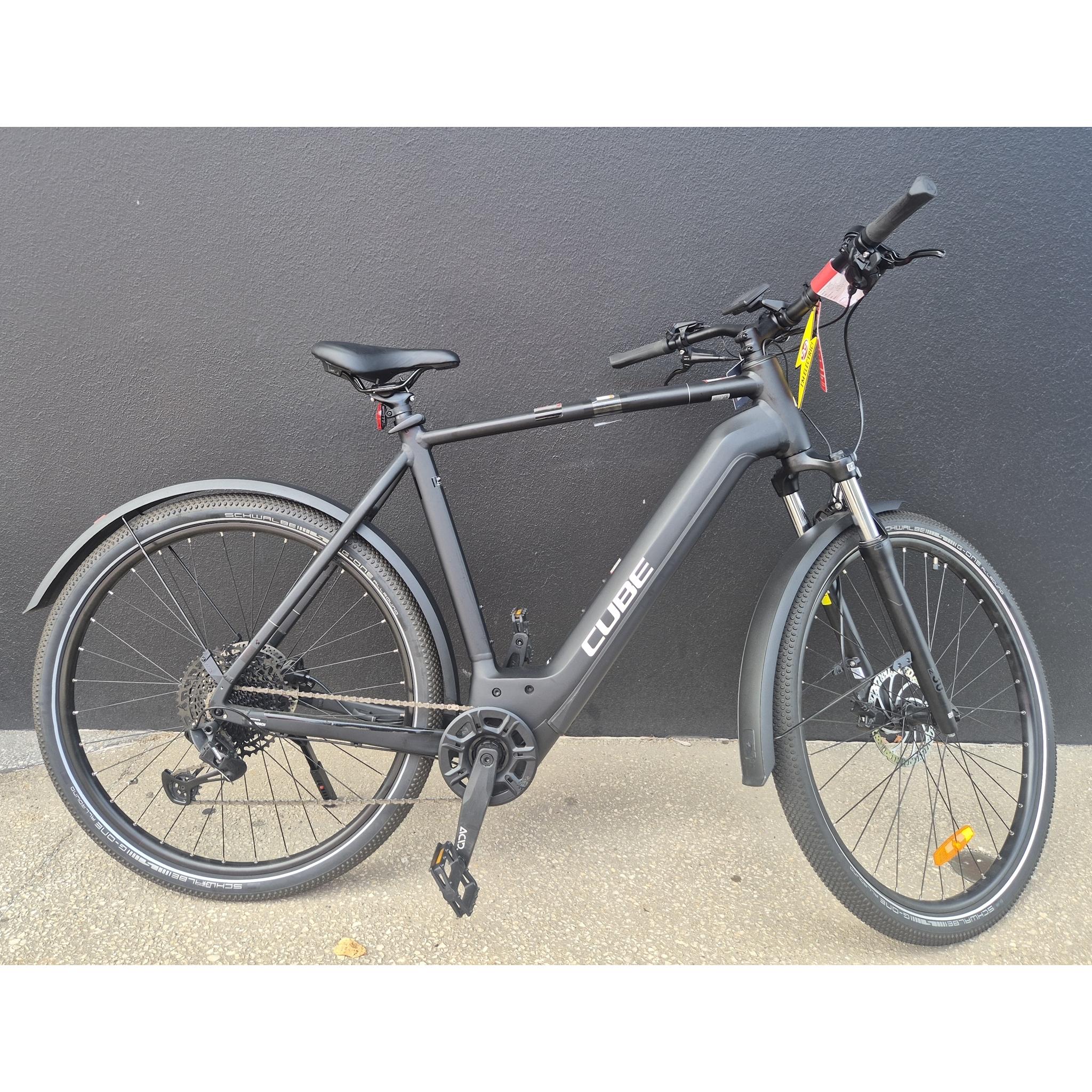 EX-DEMO Cube Nuride Hybrid Pro 500 All Road Electric Hybrid Bike Black Metal (X-Large)