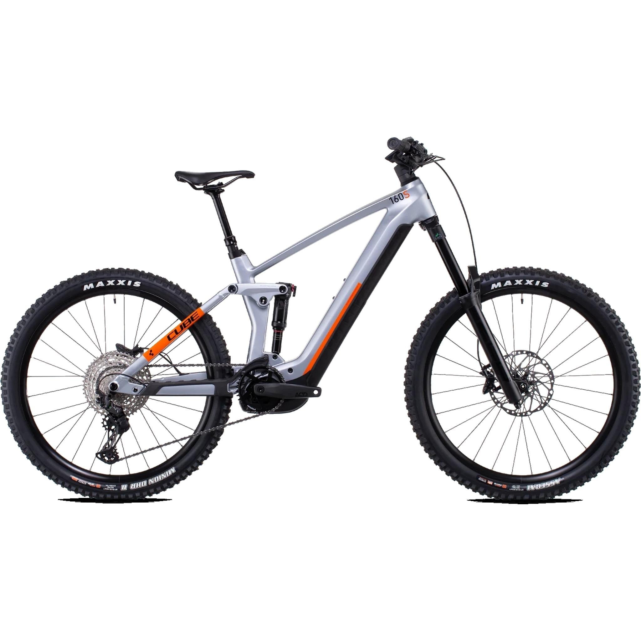 EX-DEMO Cube Stereo Hybrid 160 HPC SL 750 27.5'' Electric Enduro Bike Polar Silver 'n' Orange (Medium)