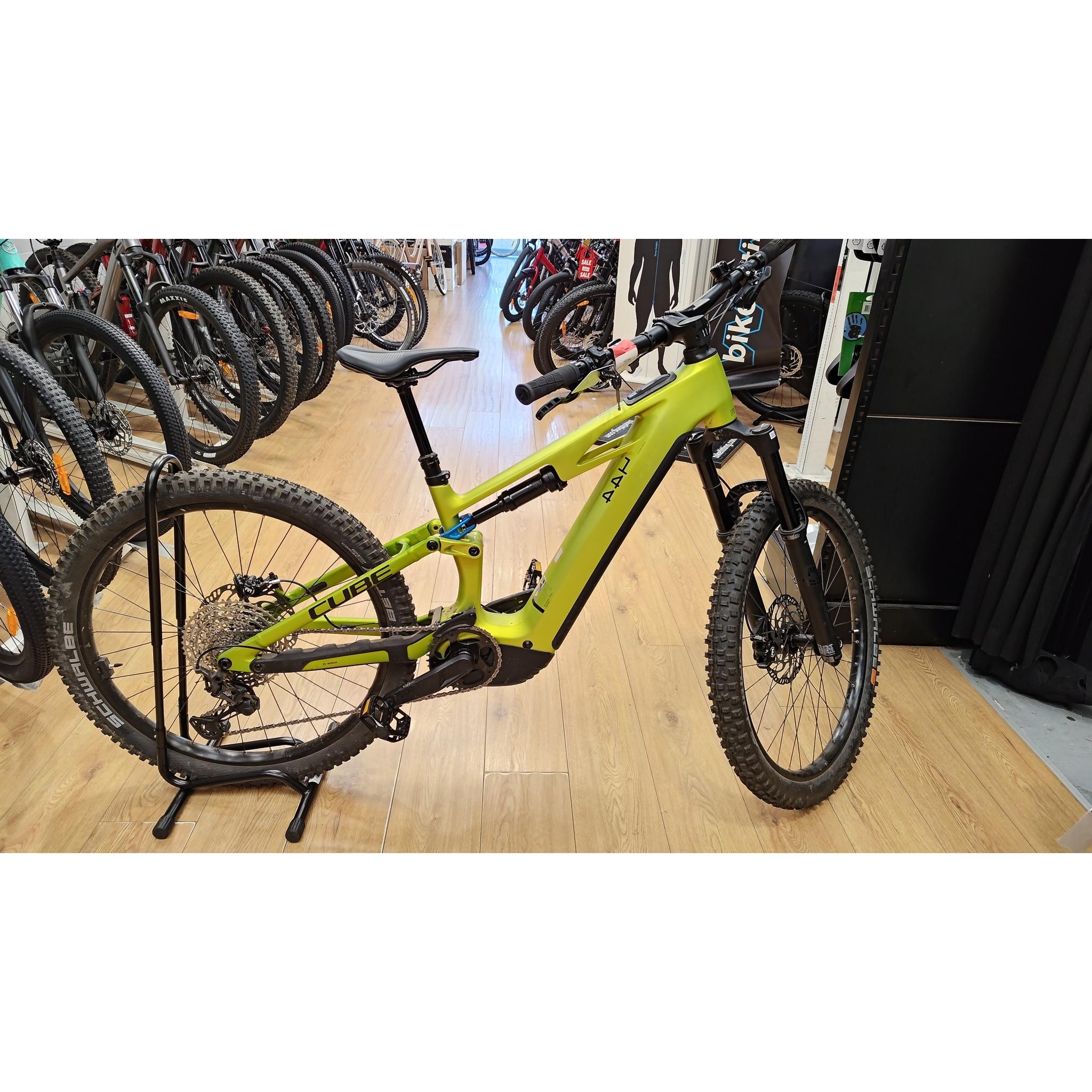 EX-DEMO Cube Stereo Hybrid ONE44 HPC Race 800 Electric Enduro Bike Flashlime'n'Blue (Small)