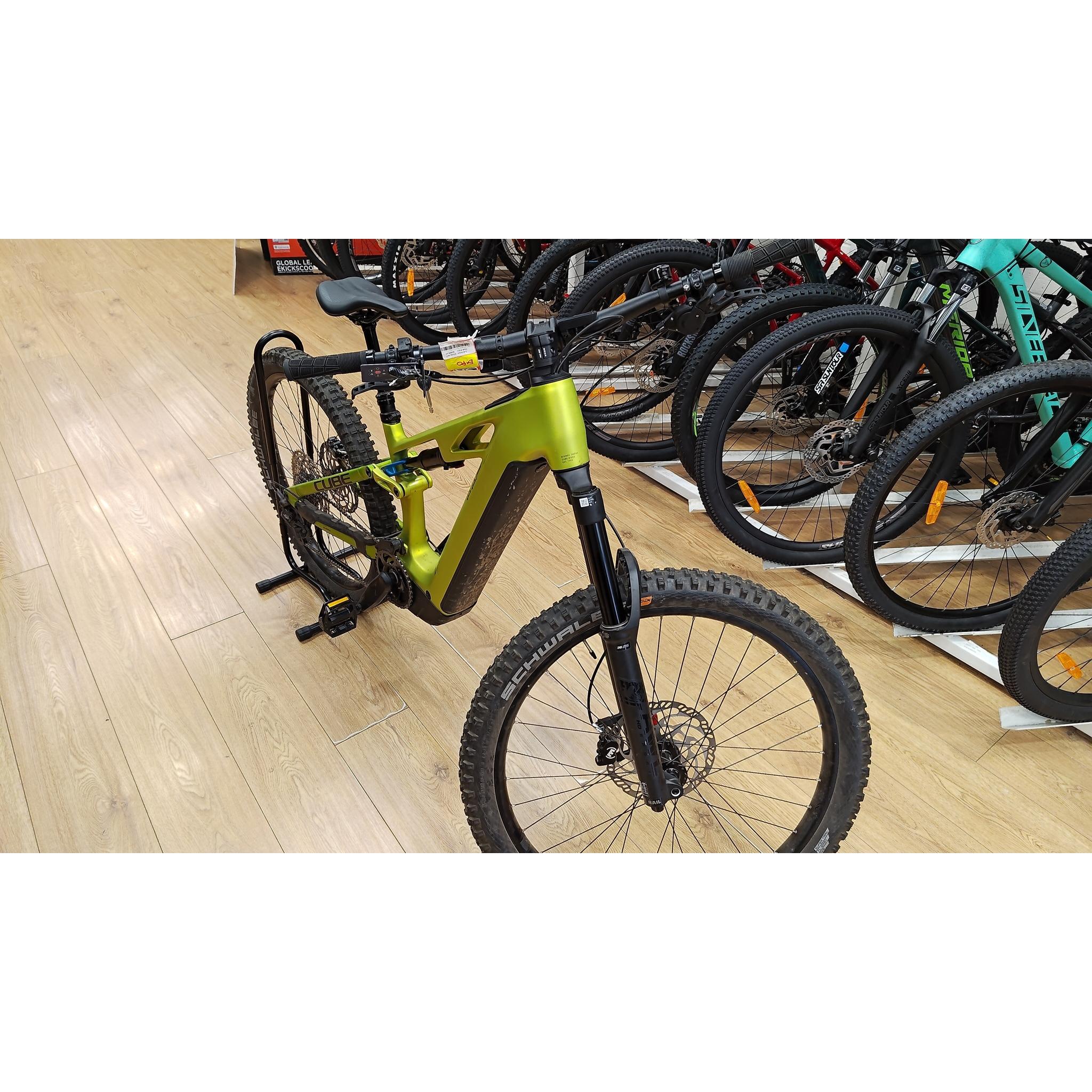EX-DEMO Cube Stereo Hybrid ONE44 HPC Race 800 Electric Enduro Bike Flashlime'n'Blue (Small)